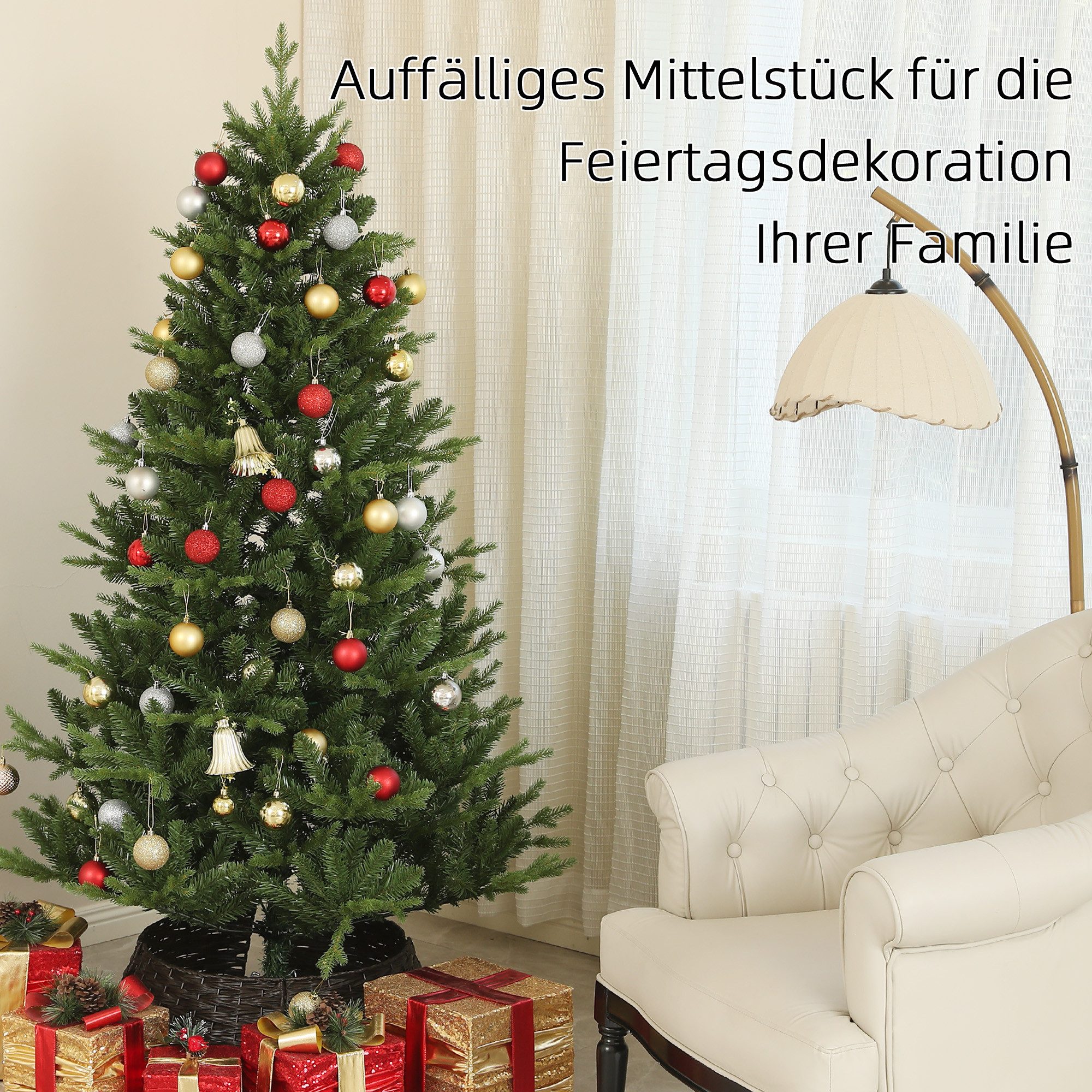 furnicato Künstlicher Weihnachtsbaum Weihnachtsbaum Kunsttanne 180xΦ105 cm Grün