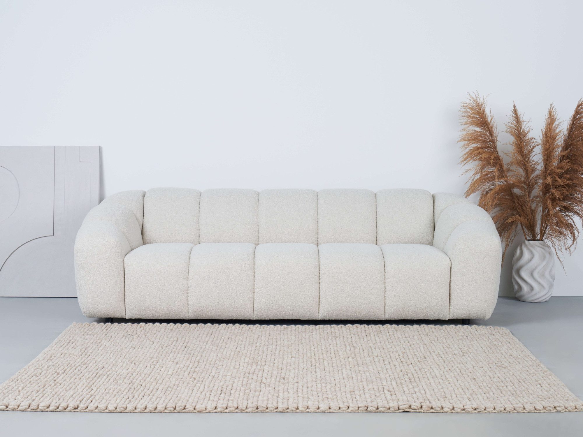 andas 3-Sitzer Maribik, Big-Sofa, recycelter Boucle-Stoff, günstig online kaufen
