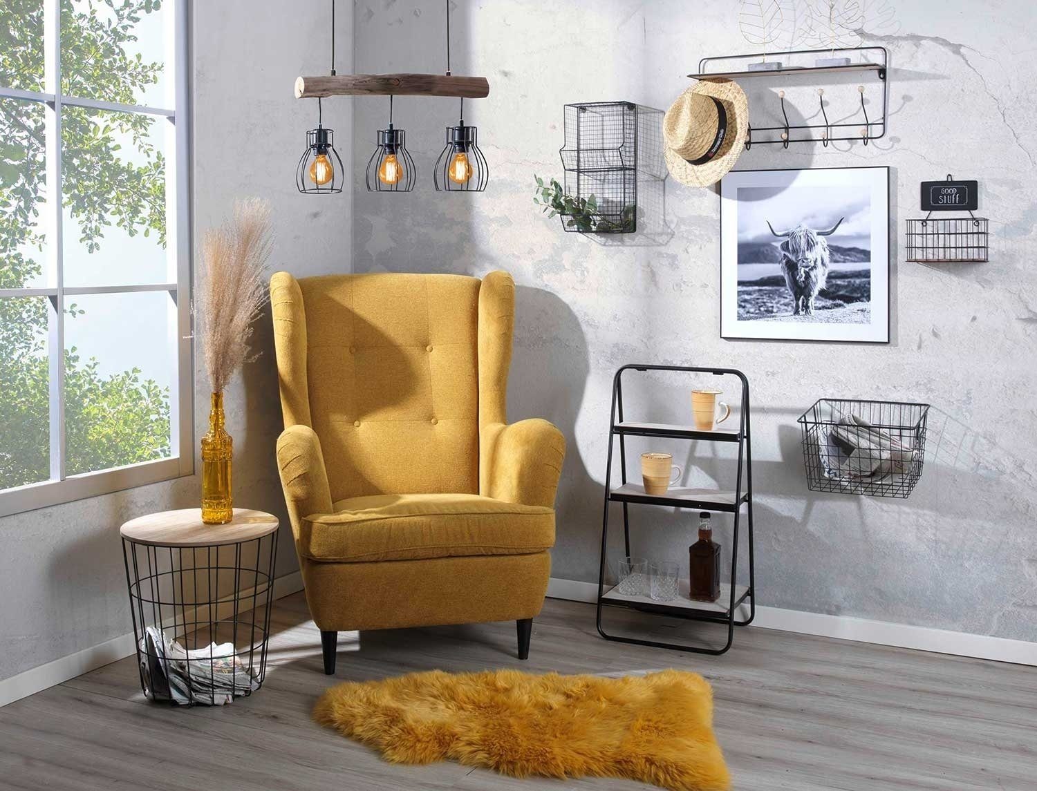 GLOBO LIGHTING Pendelleuchte MINA, 3-flammig, Braun, Schwarz, Holz, Metall, günstig online kaufen