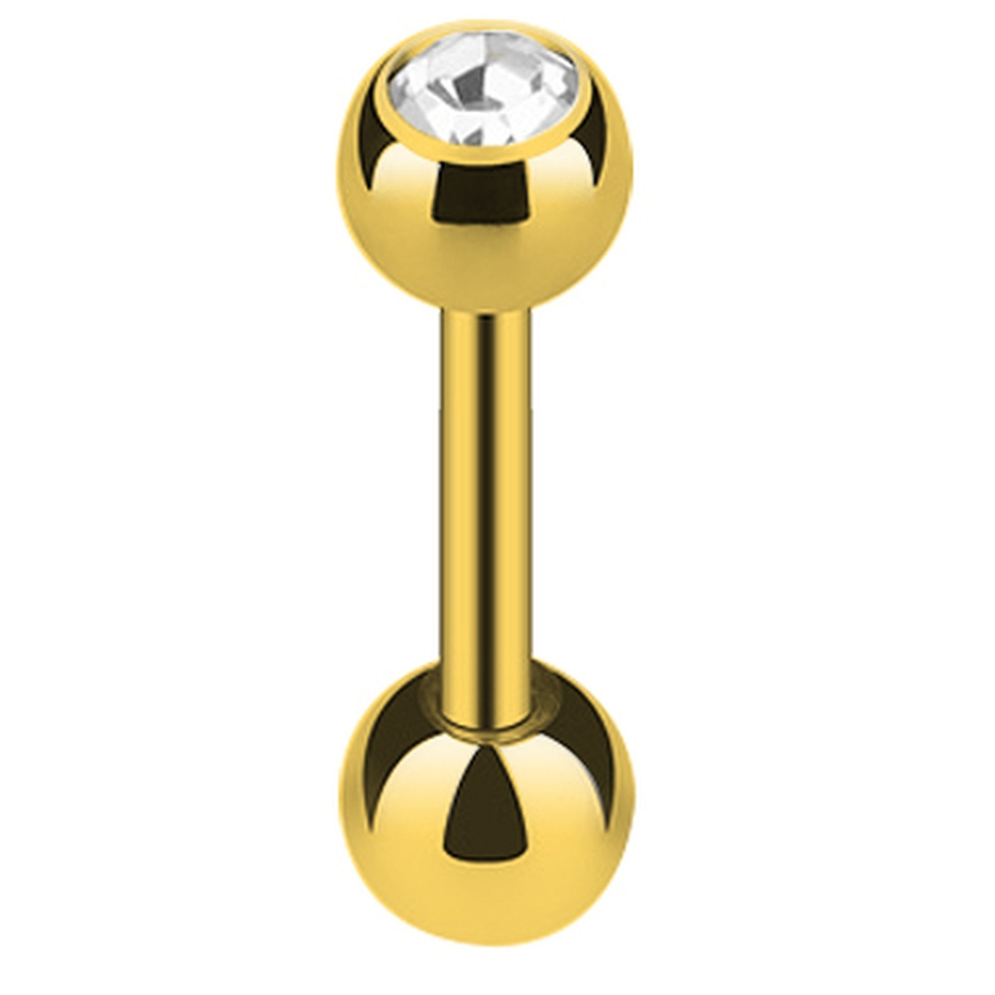 Taffstyle Piercing-Set Helix Tragus Piercing Ohr Stecker Cartilage vergoldet Kristall Kugel, Schmuck Ohrpiercing Cartilage Barbell Stecker mit Zirkonia