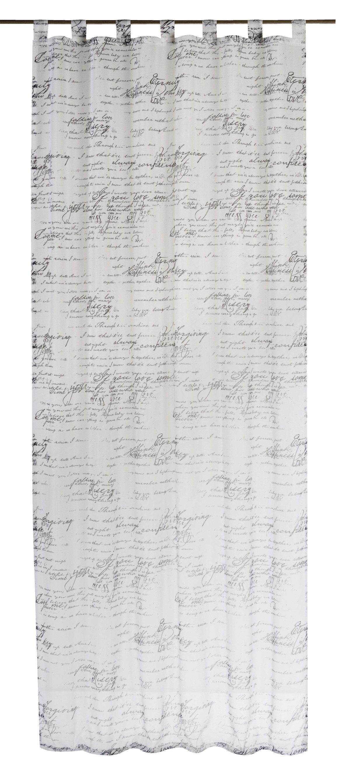 Vorhang Schlaufenschal Loveletter weiß 255x140 cm Vorhang