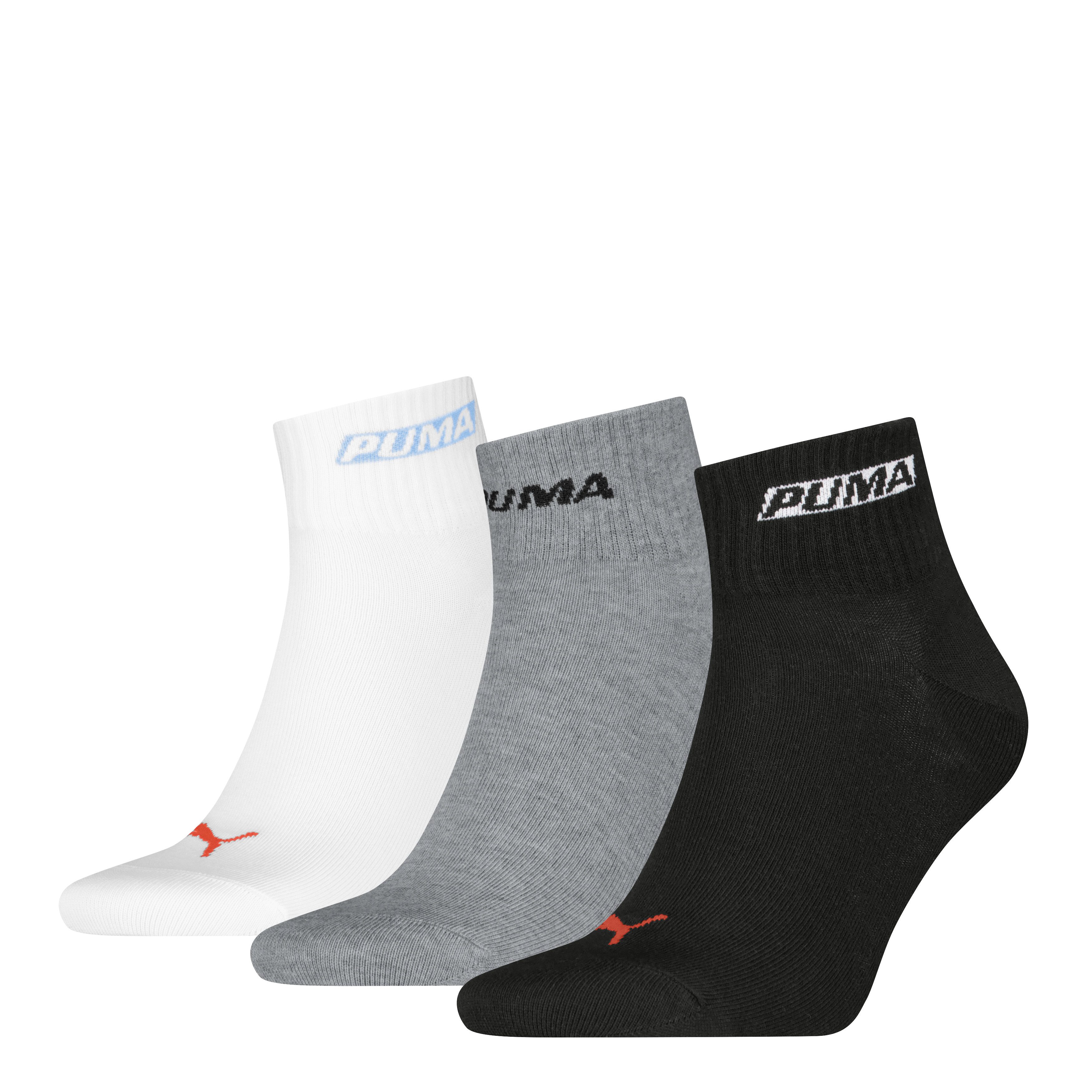 PUMA Kurzsocken PUMA UNISEX LOGO STACKING QUARTER (3 Paar)