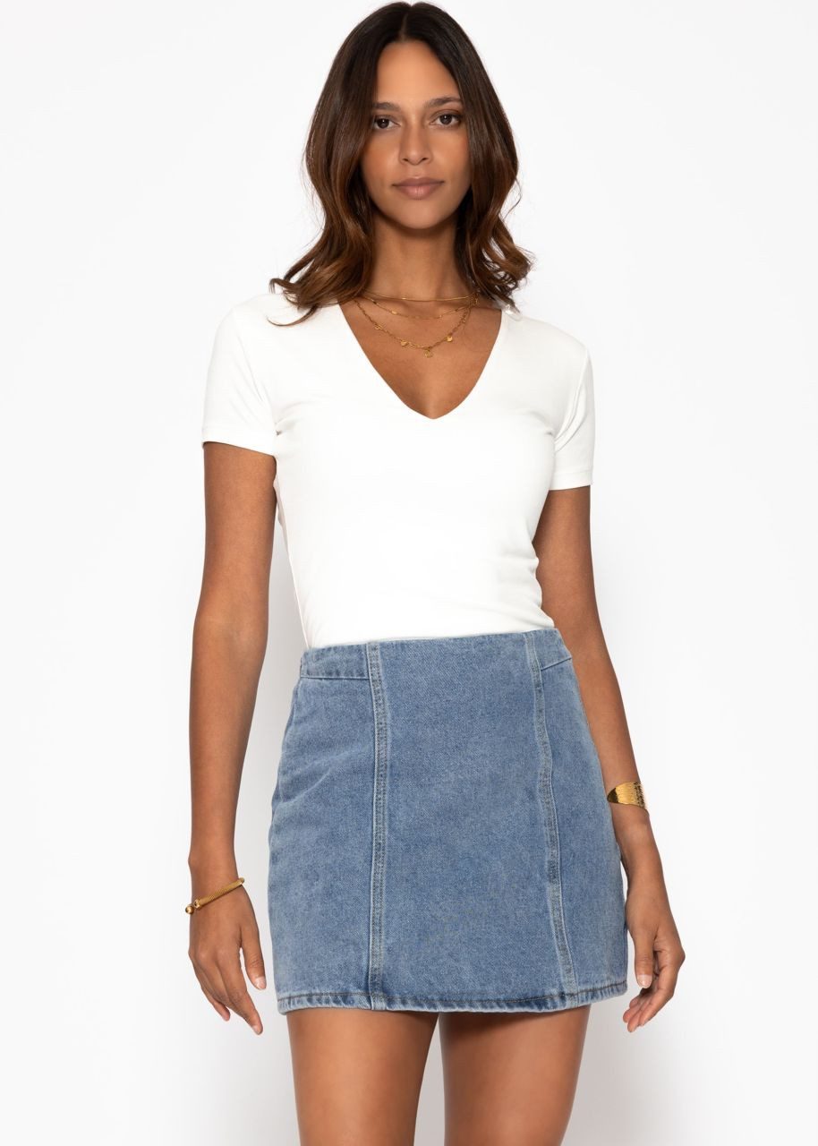 SASSYCLASSY A-Linien-Rock Kurzer Jeans Rock mit günstig online kaufen