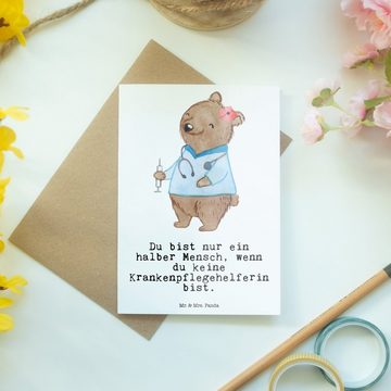 Mr. & Mrs. Panda Grußkarte Krankenpflegehelferin Herz - Weiß - Geschenk, Karte, Glückwunschkarte, Einzigartige Motive
