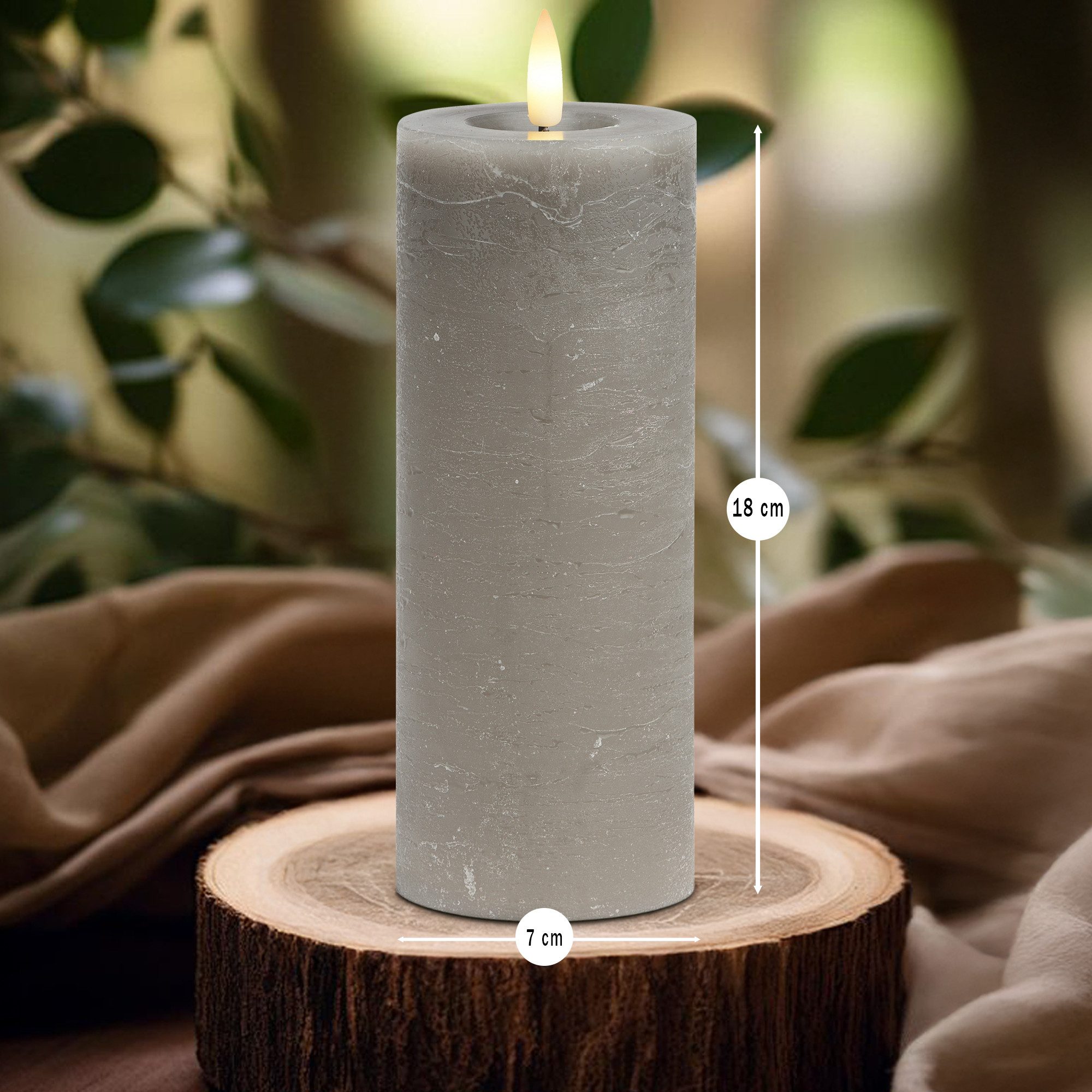 matches21 HOME & HOBBY LED-Kerze LED Stumpenkerzen 4er Set Wachs, Flackernd günstig online kaufen