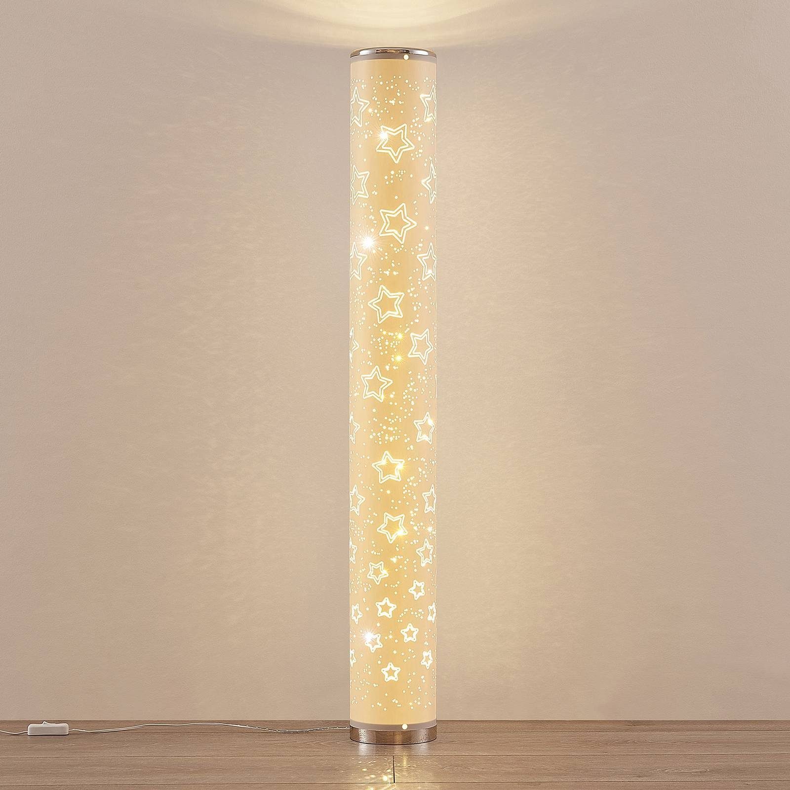 Lindby LED Stehlampe Tarlin, LED-Leuchtmittel silber, chrom, 1 fest Polypropylen-Folie, verbaut, Modern, weiß, Kunststoff, warmweiß