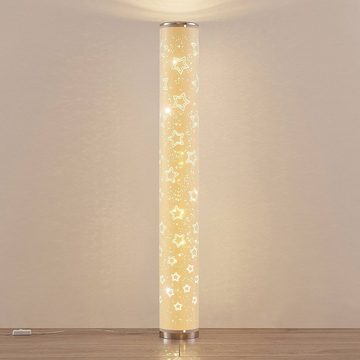 Lindby LED Stehlampe Tarlin, LED-Leuchtmittel fest verbaut, warmweiß, Modern, Polypropylen-Folie, Kunststoff, weiß, chrom, silber, 1