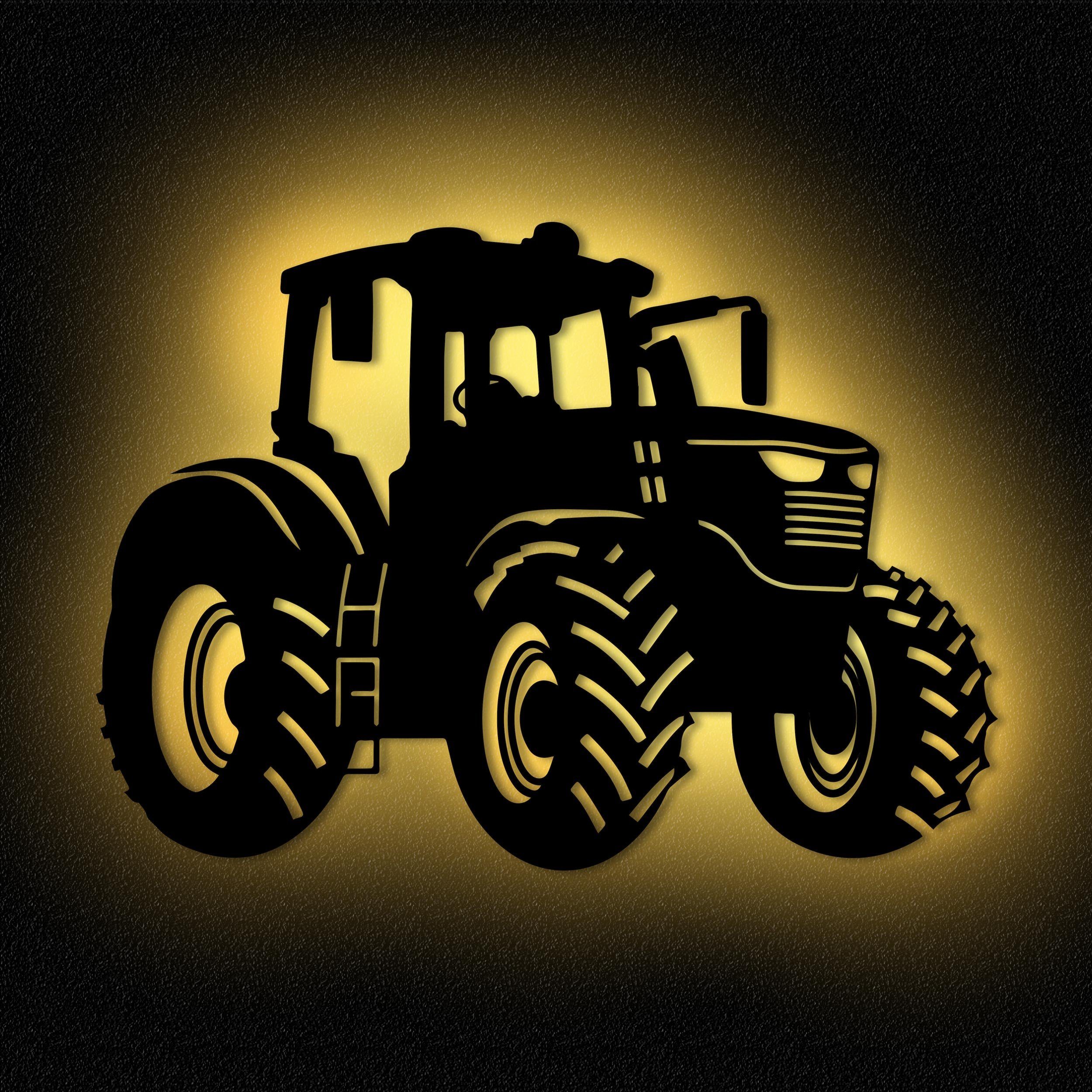 Namofactur LED Dekolicht LED Nachtlicht Traktor aus Holz Wand Deko für Kind günstig online kaufen