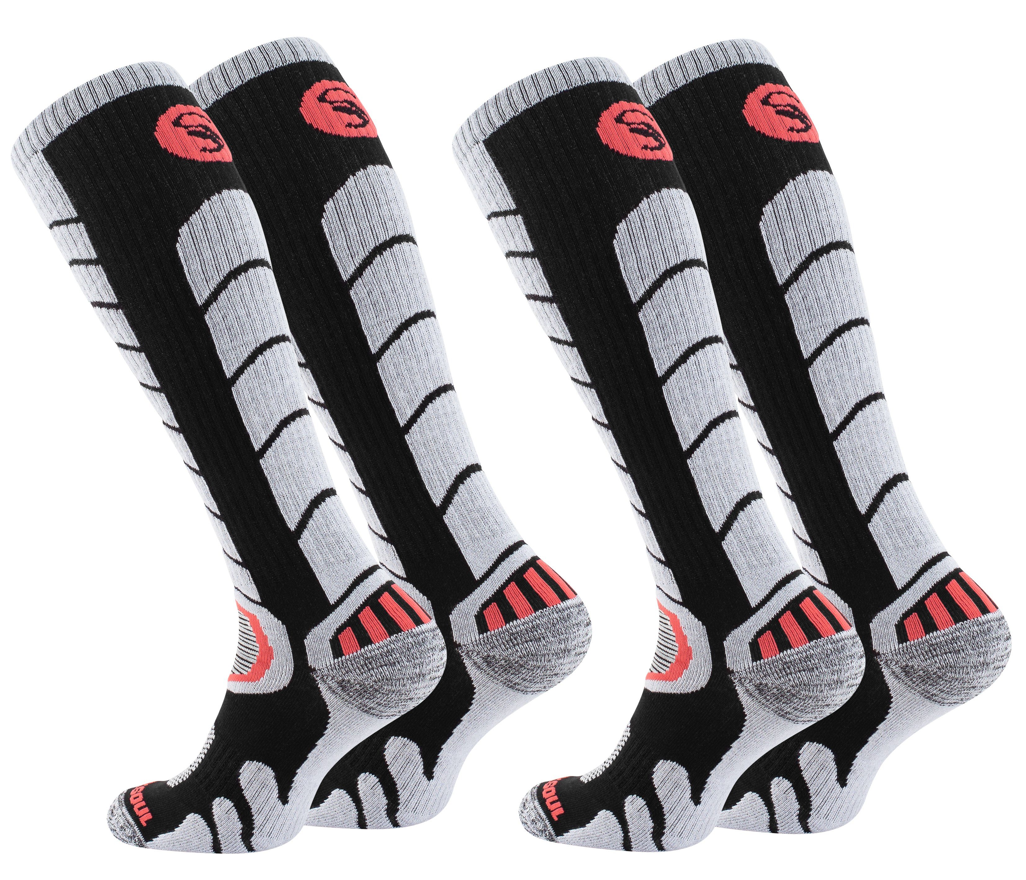Stark Soul® Skisocken Ski & Snowboard Socken mit Spezialpolsterung, 2 Paar 2 Paar Schwarz
