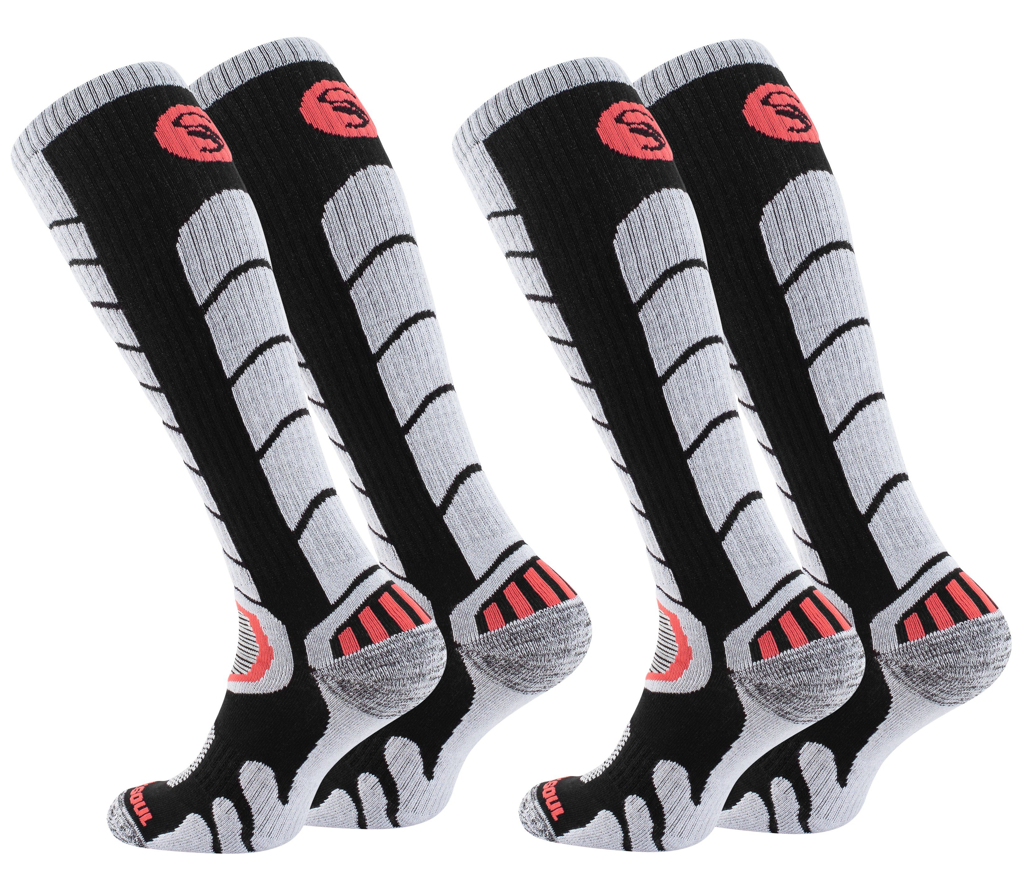 Skisocken Ski & Snowboard Socken mit Spezialpolsterung, 2 Paar