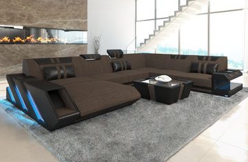 Sofa Dreams Wohnlandschaft Polster Stoffsofa Apollonia XXL Stoff Sofa Couch mit optionaler, schlaffunktion, bettfunktion, usb, led