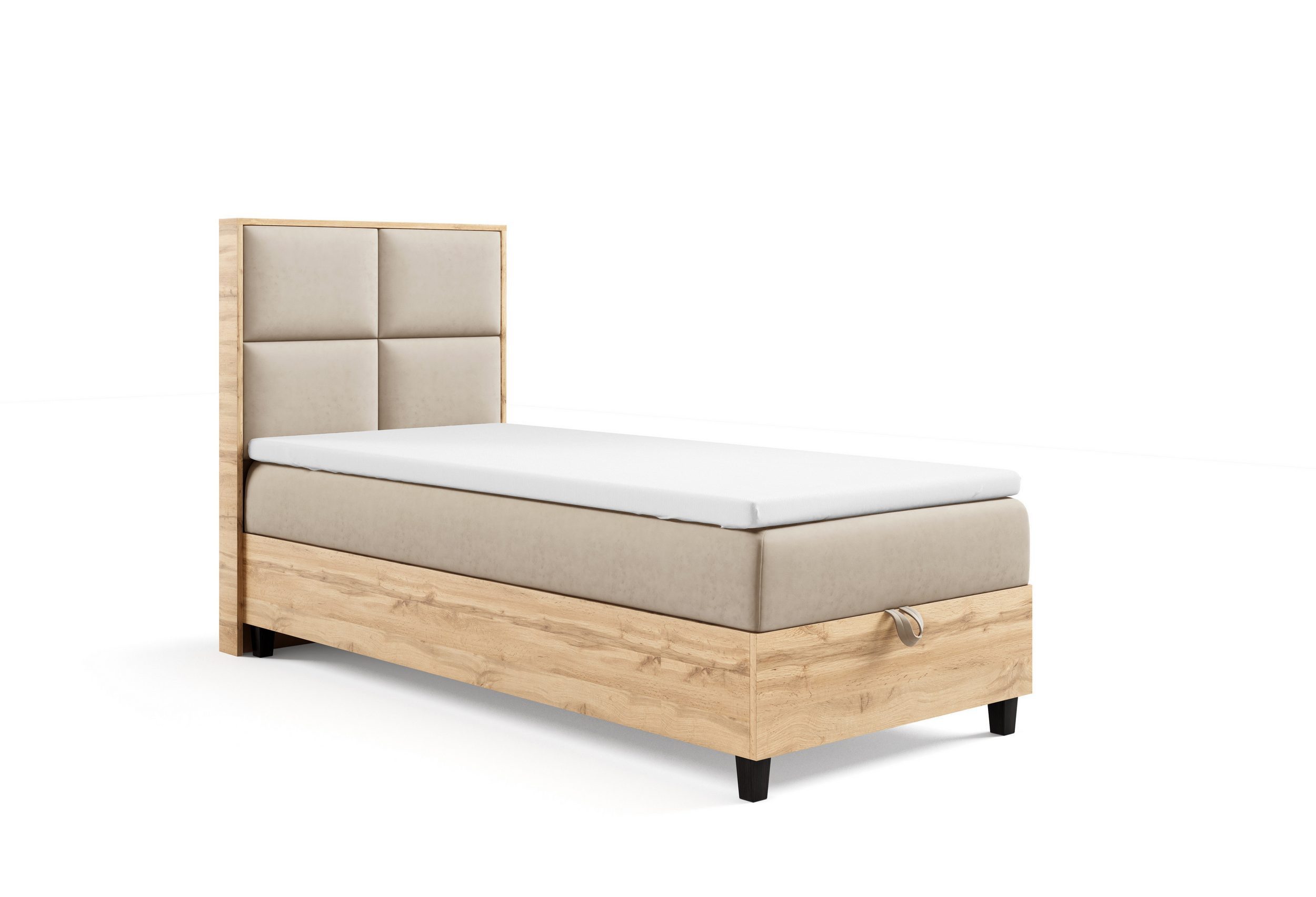 Best for Home Boxspringbett mit Bettkasten Trinity K-2 PLATE SINGLE inkl. 7 cm Topper (70x200 80x200 90x200 100x200 cm), Verschiedene Liefermöglichkeiten, TOP Preis-Leistungs-Verhältnis