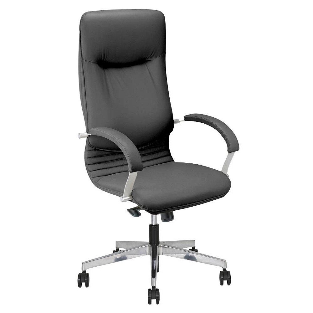 Nowy Styl Bürostuhl 1 Bürodrehstuhl Chefsessel NOVA STEEL Aluminum Leder - schwarz