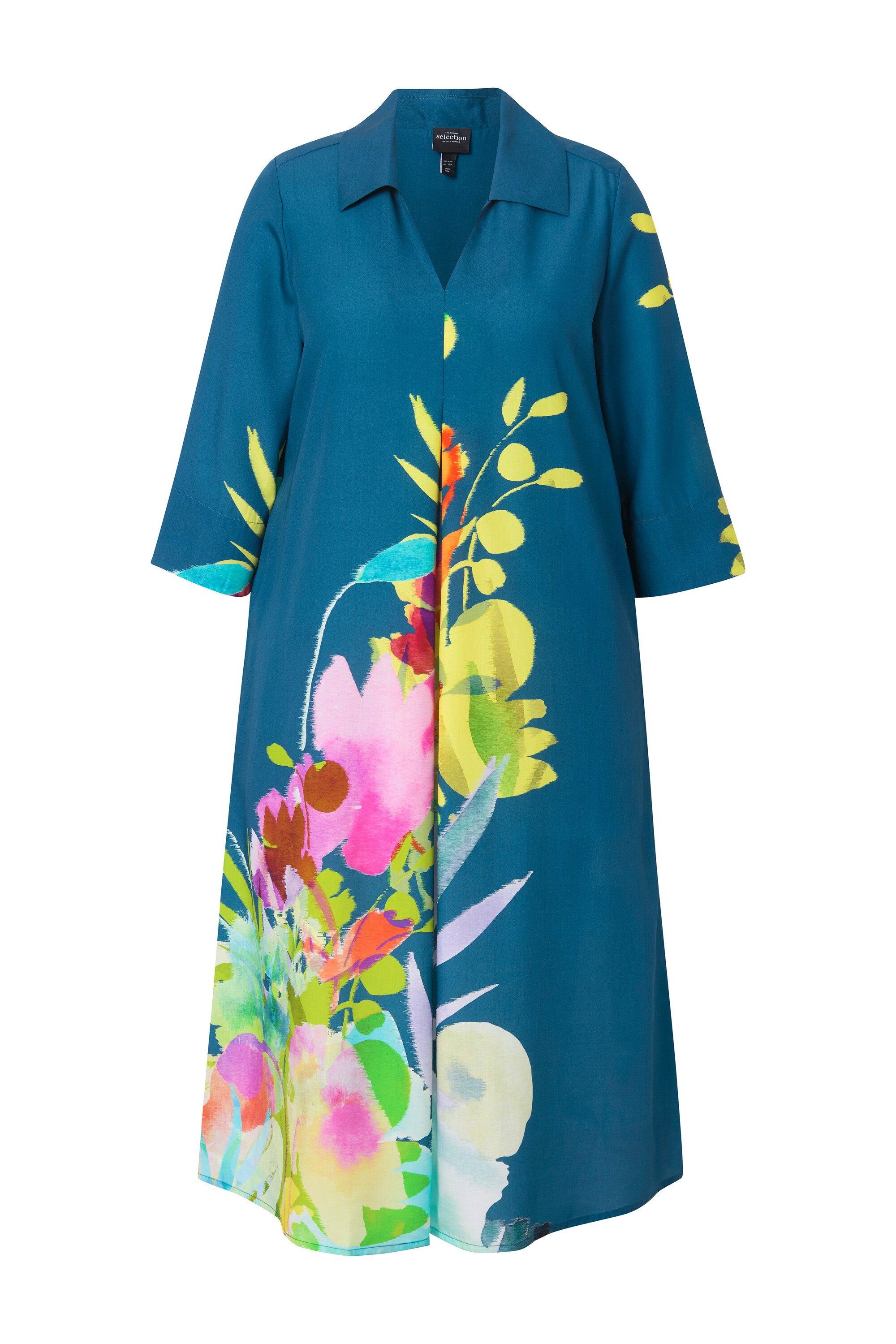 Ulla Popken Midikleid Midikleid Blüten A-Linie günstig online kaufen