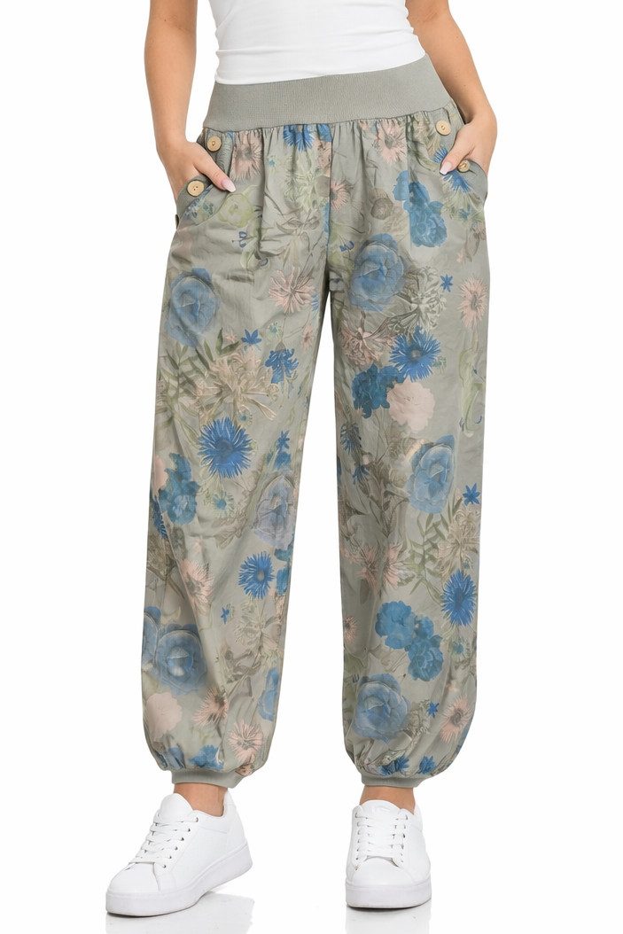 Mississhop Haremshose Baumwollhose Damenhose Aladinhose Blumenprint Sommerhose M. 277 (1-tlg)