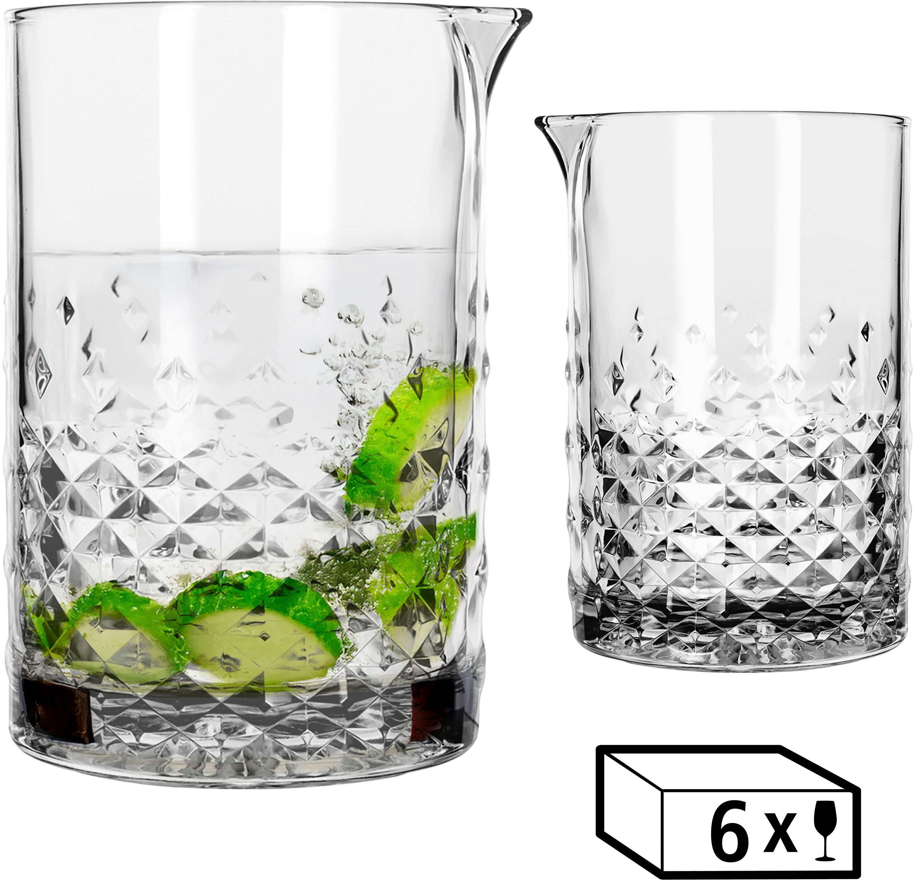 LIBBEY Gläser-Set Libbey, Rührglas, 6er Set -OCULAR-, 6-tlg., Glas, Fassungsvermögen von ca. 748 ml, mit integriertem Ausguss
