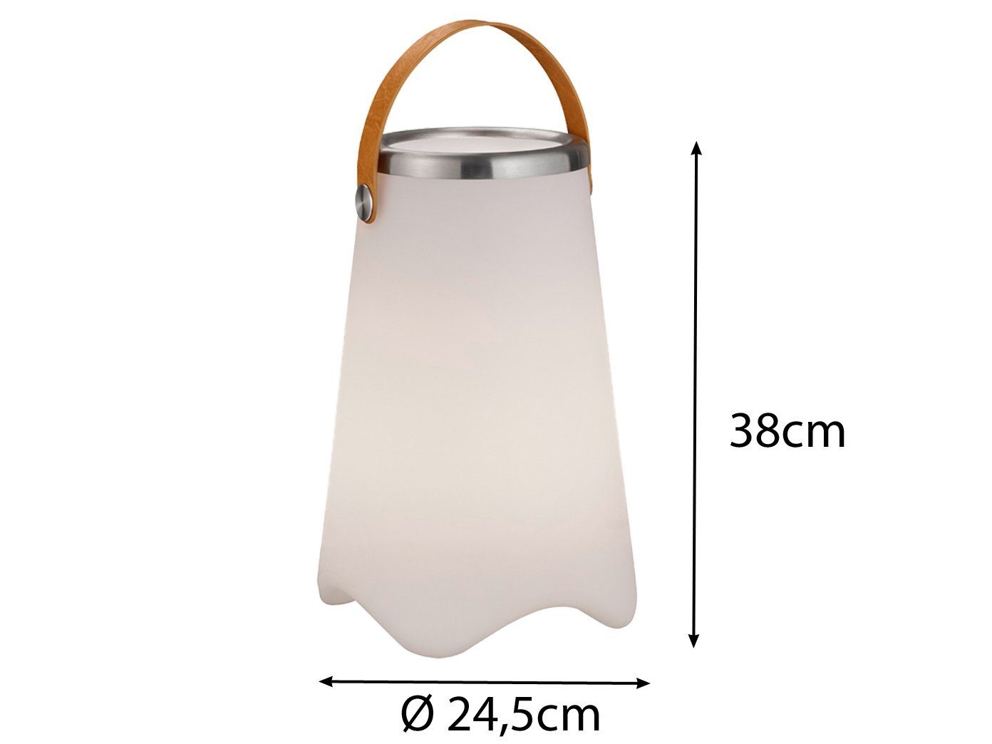 meineWunschleuchte LED Außen-Tischleuchte, Farbwechsel und Bluetooth Lautsprecher, LED fest integriert, Warmweiß, Akku Outdoor Stimmungslicht ohne Kabel mit Weinkühler, Höhe 38cm