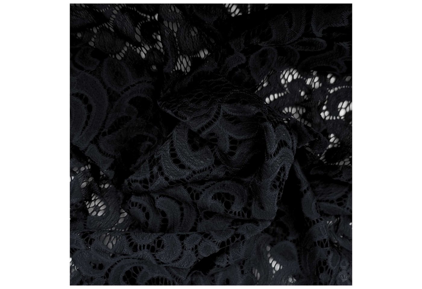 Thumbnail - maDDma Stoff Spitze elastisch 145cm breit ab 1m Spitzenstoff Stoff Nylon, schwarz
