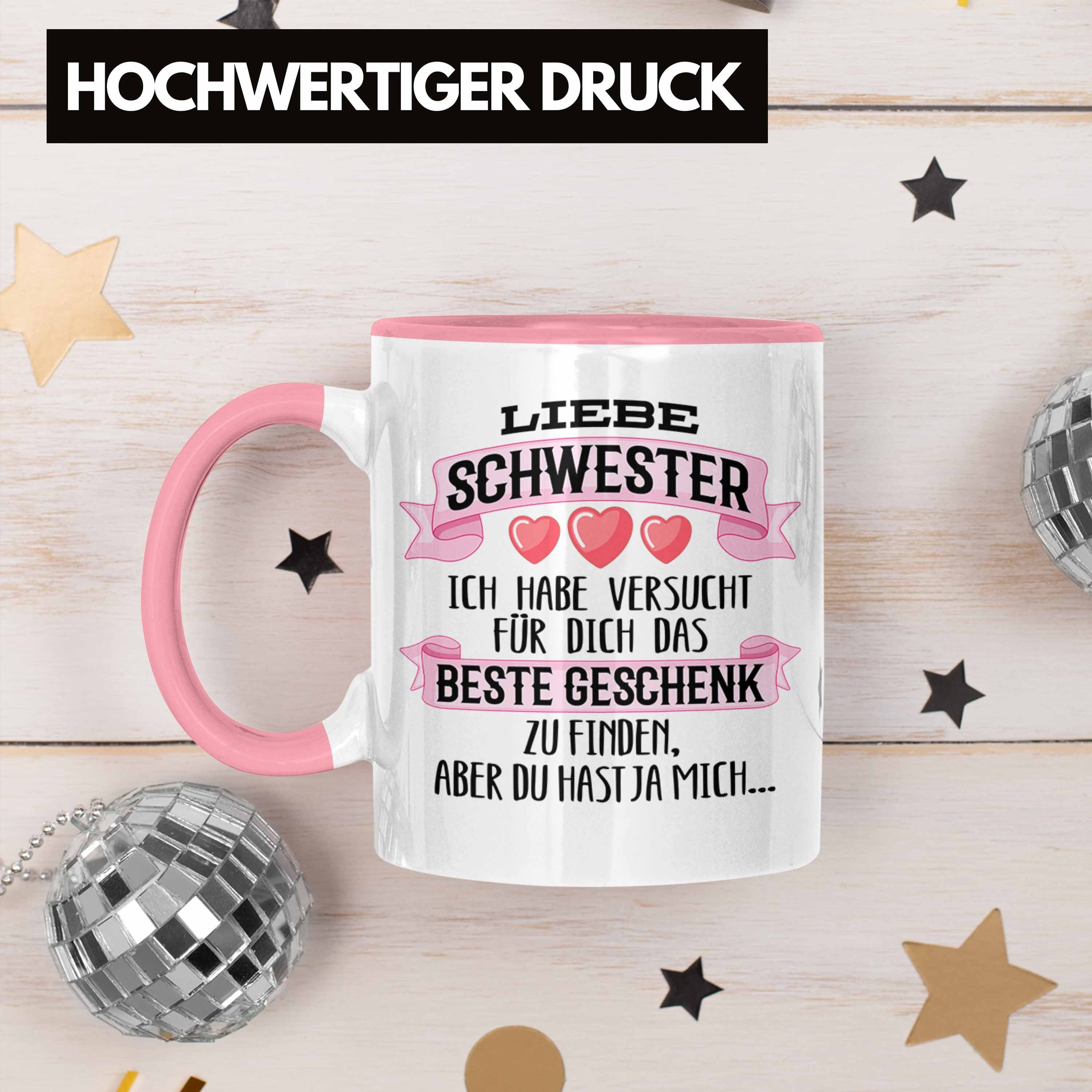 Trendation Tasse Trendation - Beste Schwester Geschenk Tasse Kaffeetasse Geburtstag Wei