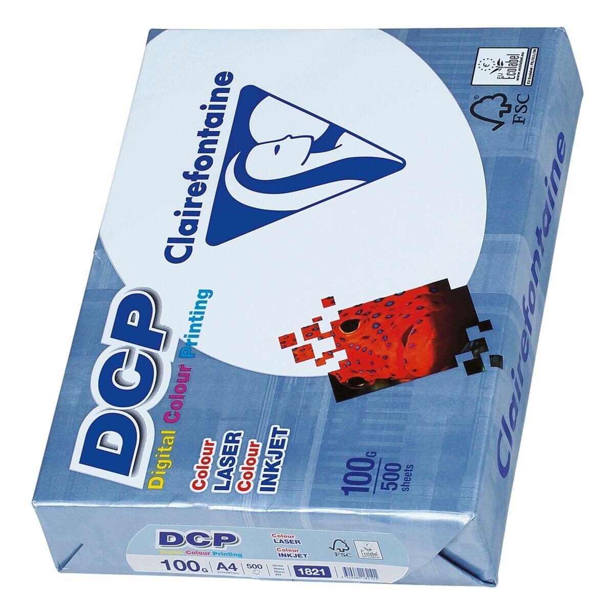 CLAIREFONTAINE Farblaser-Druckerpapier DCP, Format DIN A4, 100 g/m², 172 CIE, 500 Blatt