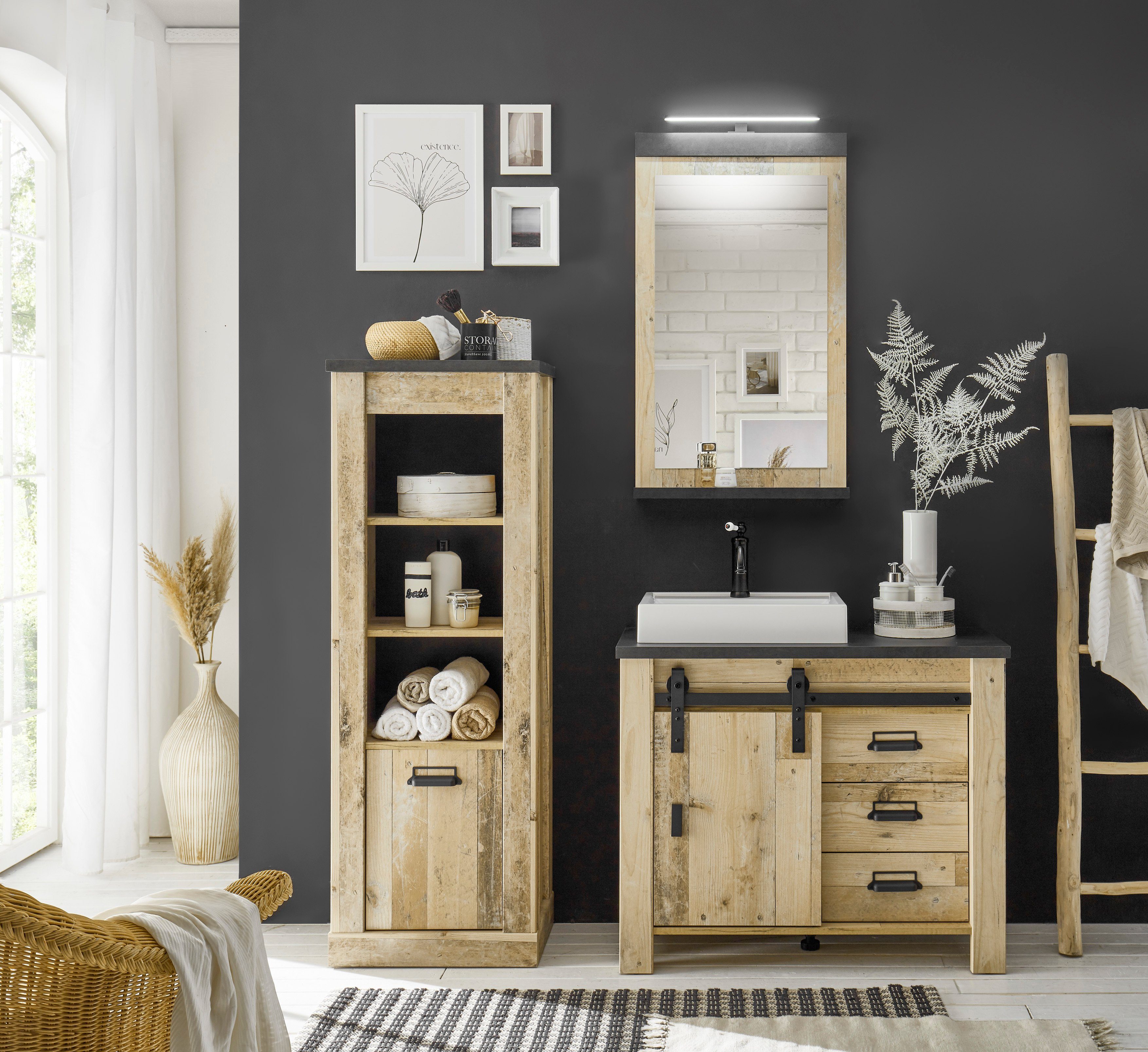 Home affaire Badmöbel-Set SHERWOOD, Bad im modernen Design, 3-teiliges Bade günstig online kaufen