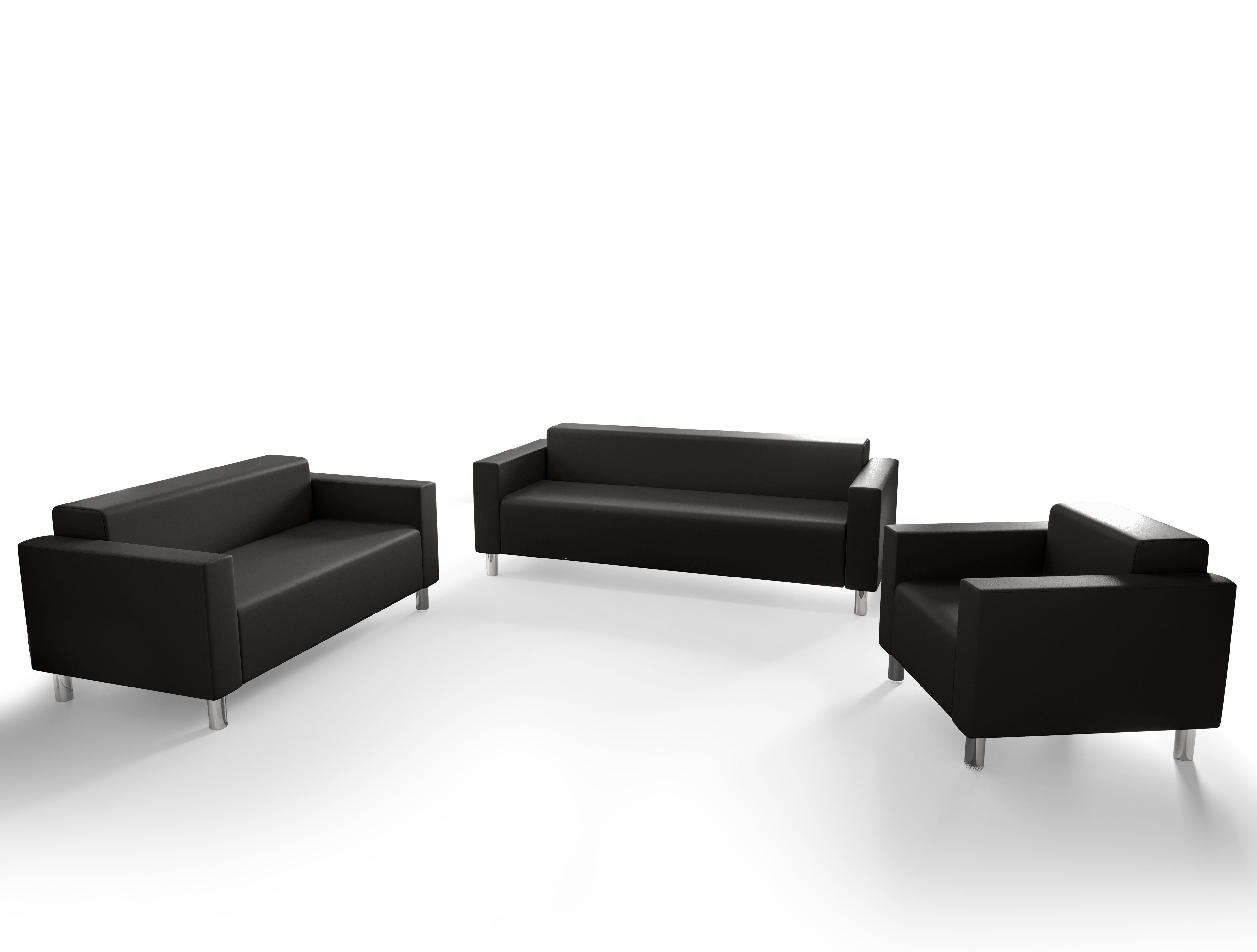 pressiode Sofa SOFA SET, 3 SOFAS, 1/2/3-Sitzer, verschiedene Farben, HUGO Schwarz