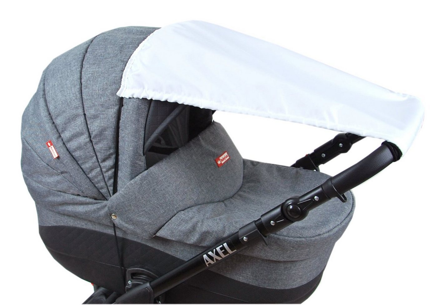 Thumbnail - BabyLux Kinderwagen-Sonnenschutzhülle BABYLUX Sonnenschutz UV Rollo Schutz SONNENSEGEL für Kinderwagen (1-St), Weiß