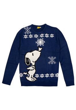 United Labels® Weihnachtspullover Der Peanuts Winterpullover Unisex - Snoopy Blau