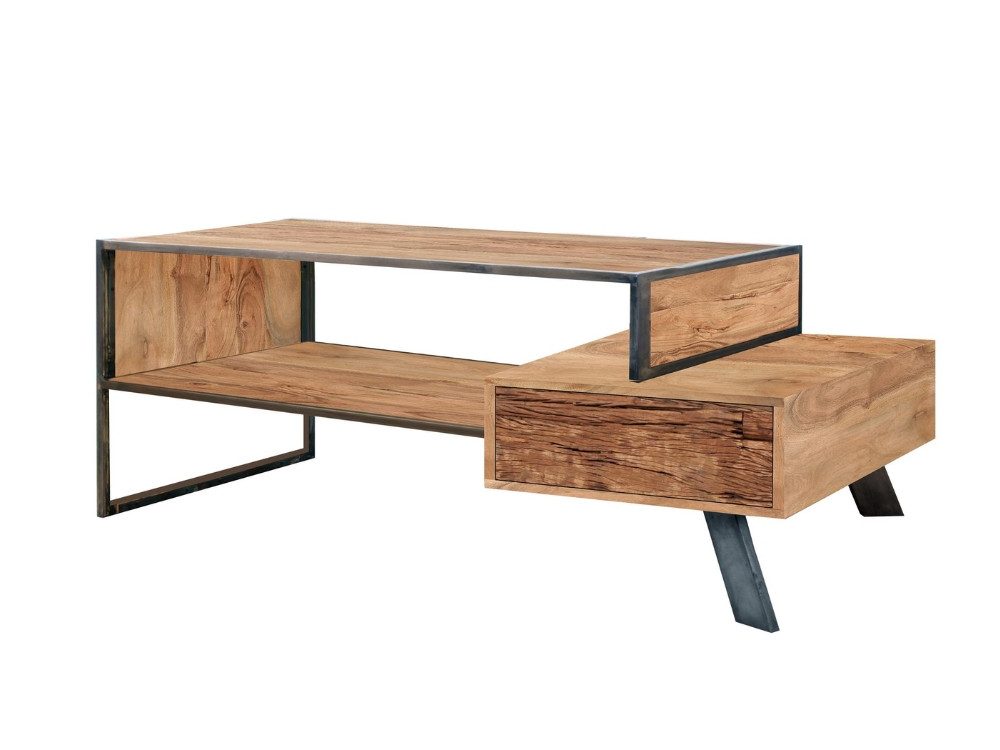 WOLF MÖBEL Wohnzimmertisch CITY Couchtisch 130x70 mit Schublade beidseitig / Ablage (130x45x70), CITY Couchtisch 130x70 mit Schublade beidseitig / Ablage