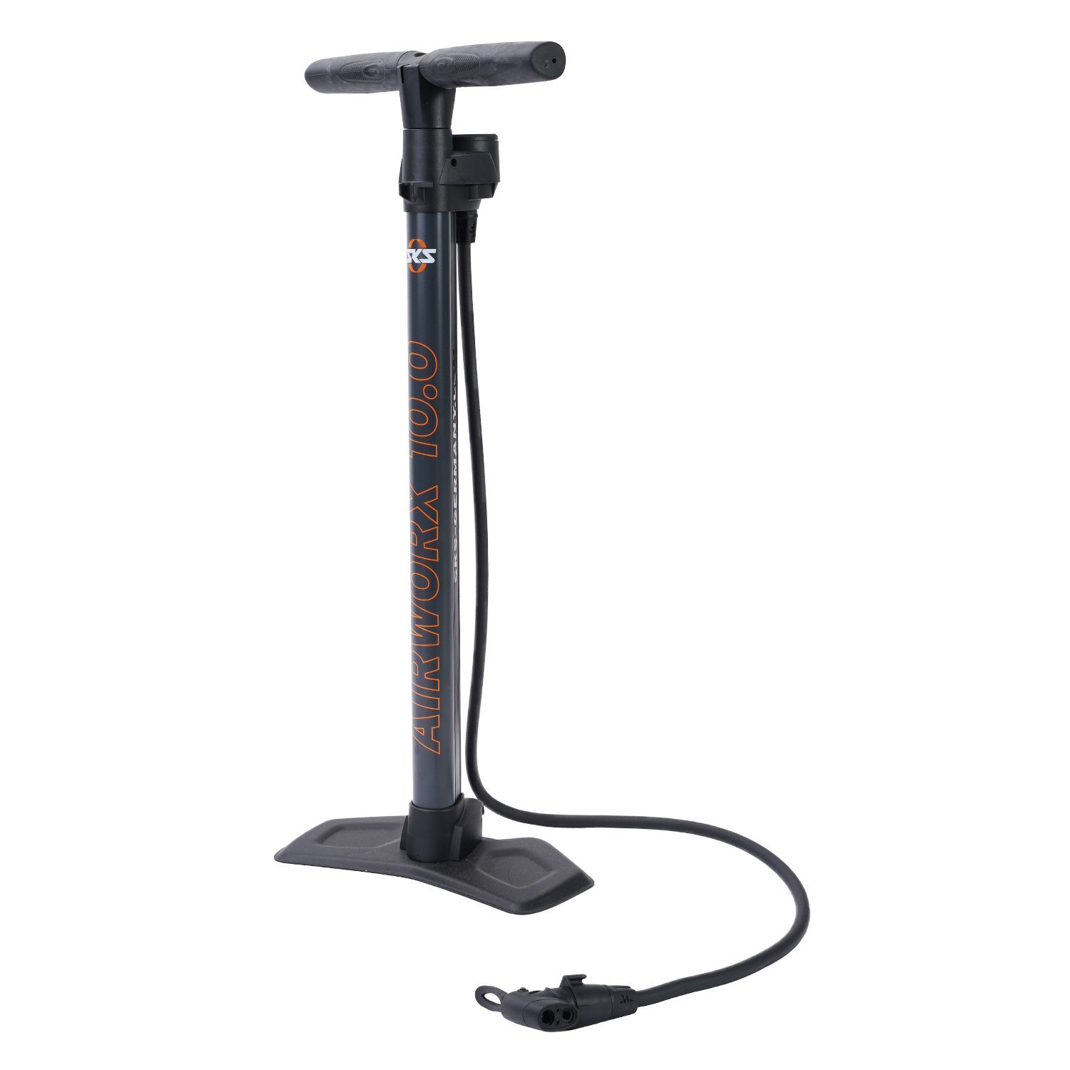 Fischer Bikes Stand-Luftpumpe mit Manometer alle Ventile silber