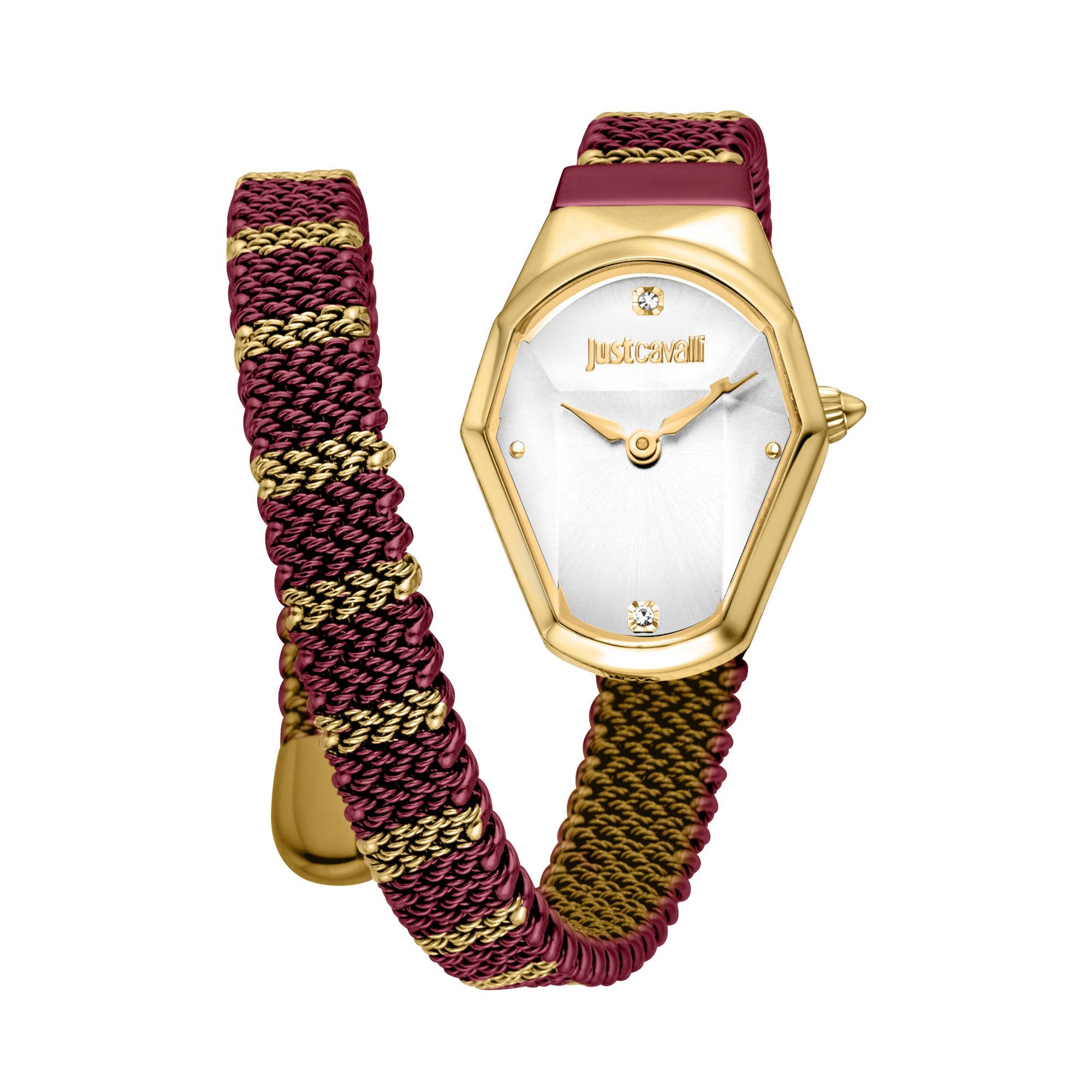 Just Cavalli Time Quarzuhr Signature Snake JC1L455M0085, Armbanduhr, Edelstahlarmband, analog, Kristallsteine