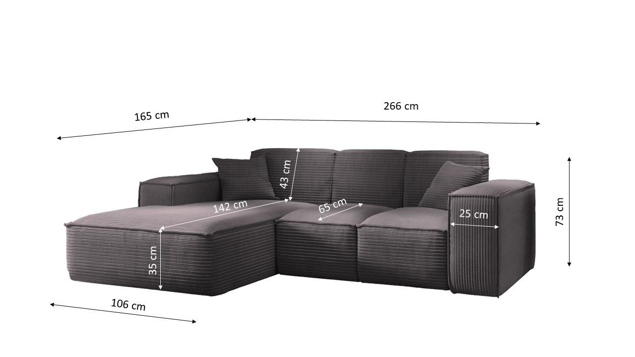 Kaiser Möbel Ecksofa Eckcouch SIENA L-Form, Stoff Poso/Salvador/Maloy/Artic günstig online kaufen