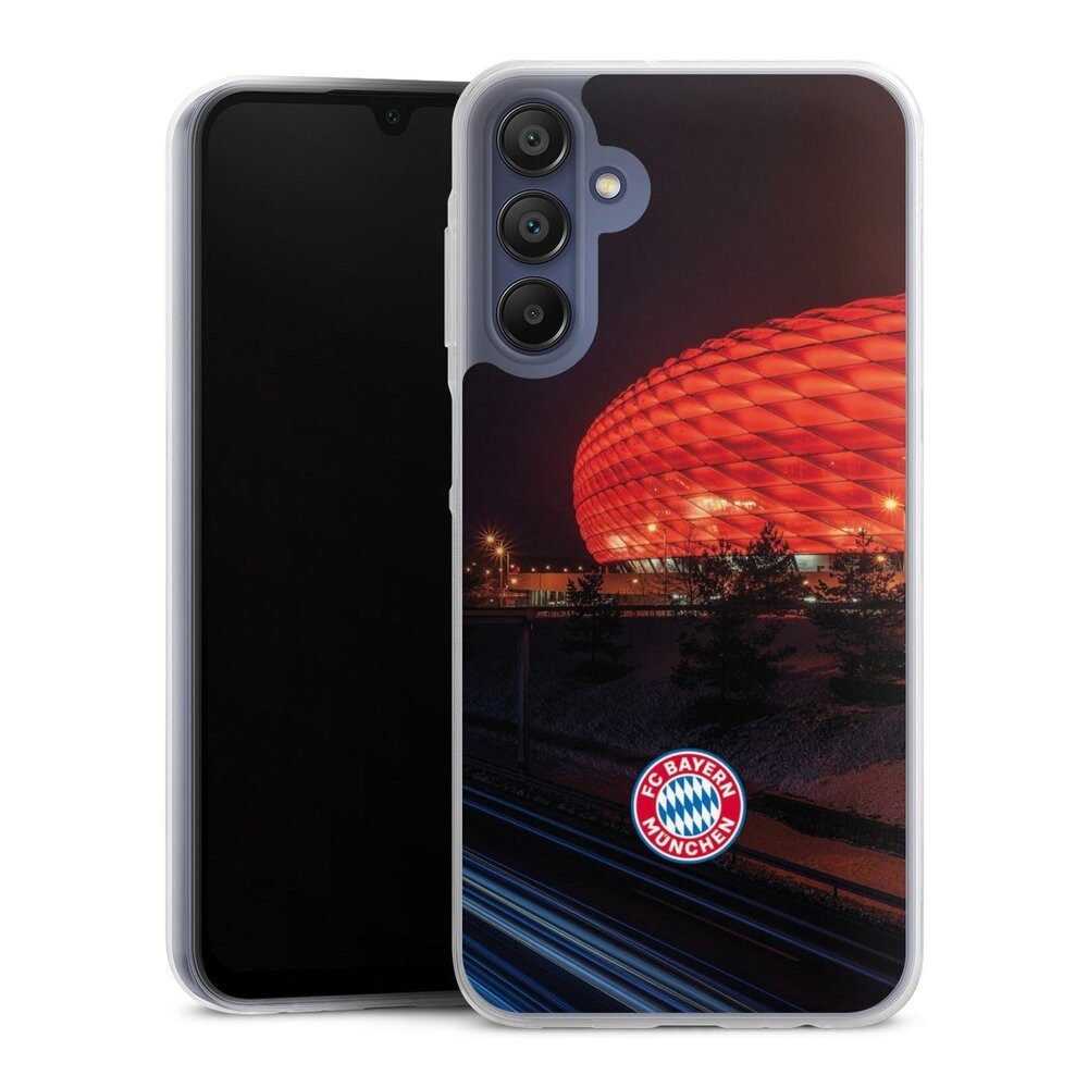 DeinDesign Handyhülle FC Bayern München FCB Stadion Allianz Arena bei Nacht FCB, Samsung Galaxy A15 5G Slim Case Silikon Hülle Ultra Dünn Schutzhülle