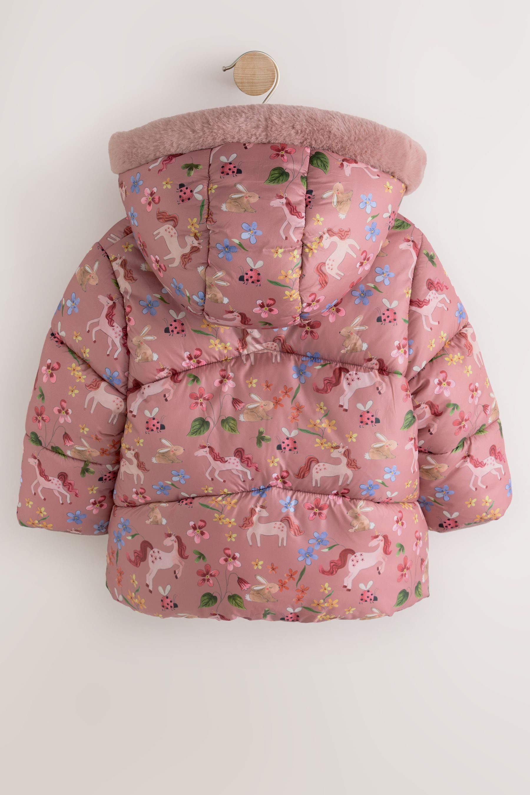 Next Fellimitatmantel Wasserabweisende Steppjacke mit Kunstfell (1-tlg)