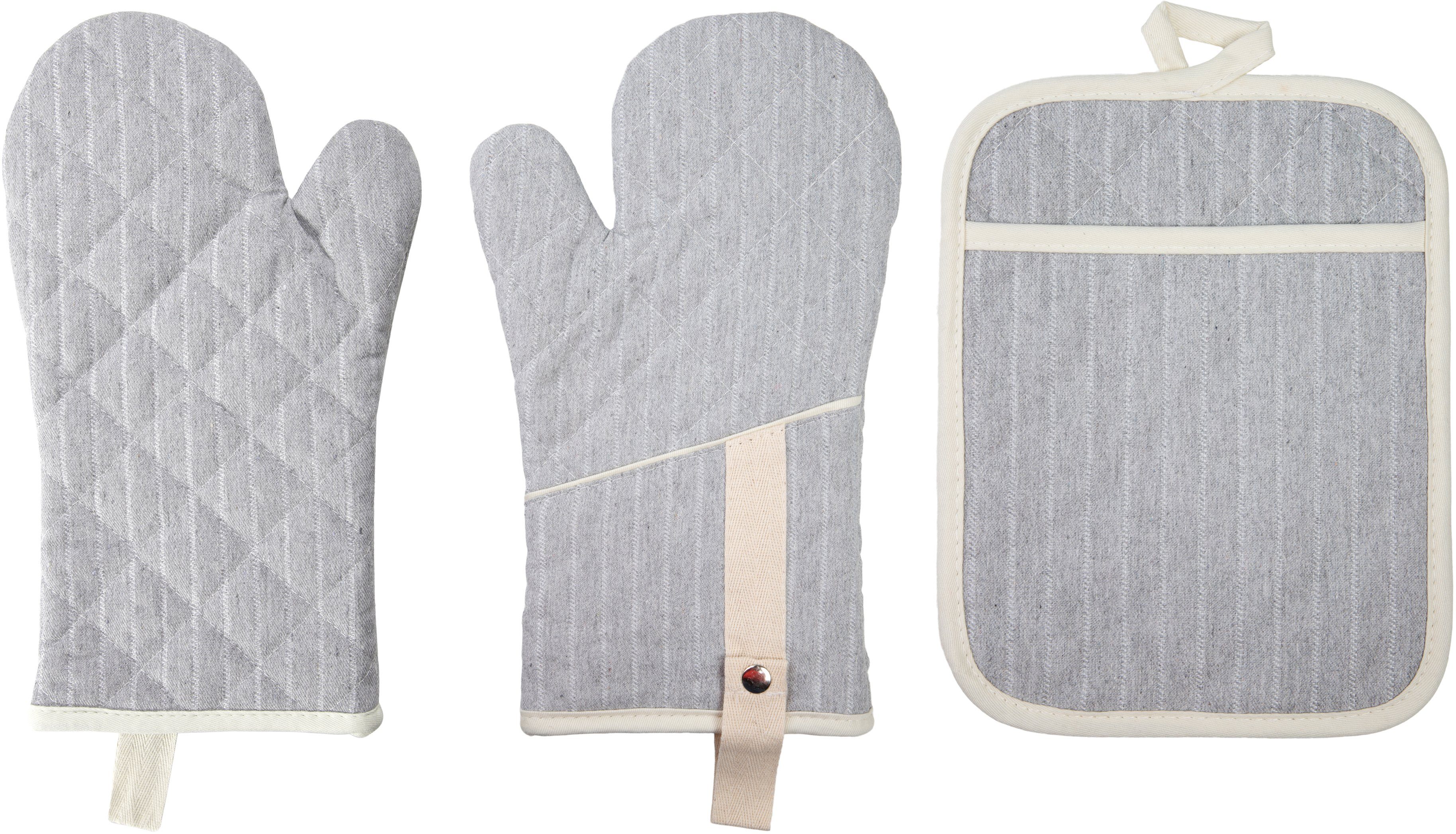 stuco Topfhandschuhe gestreift, (Set, 3-tlg., bestehend günstig online kaufen