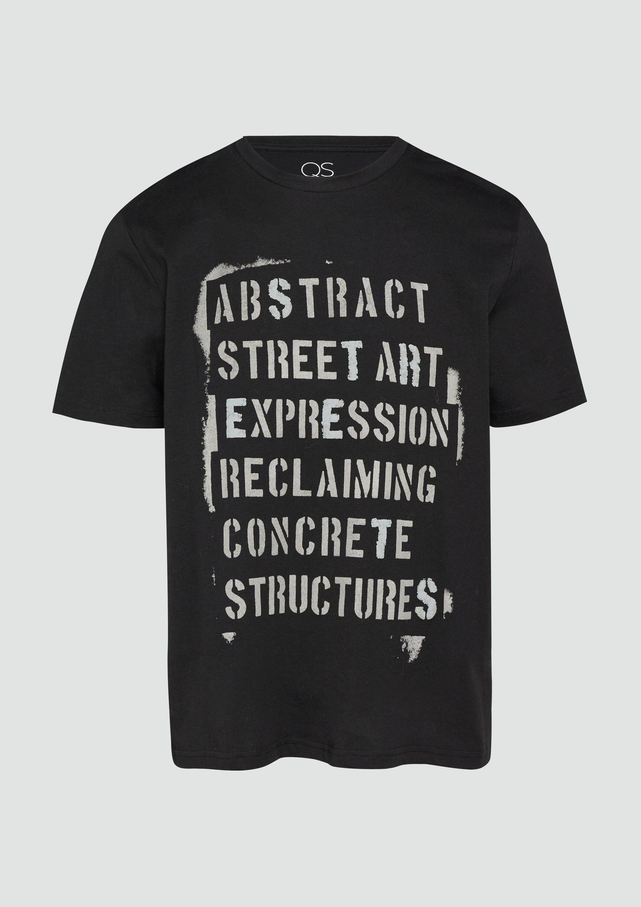 QS Kurzarmshirt T-Shirt T- Shirt mit Frontprint
