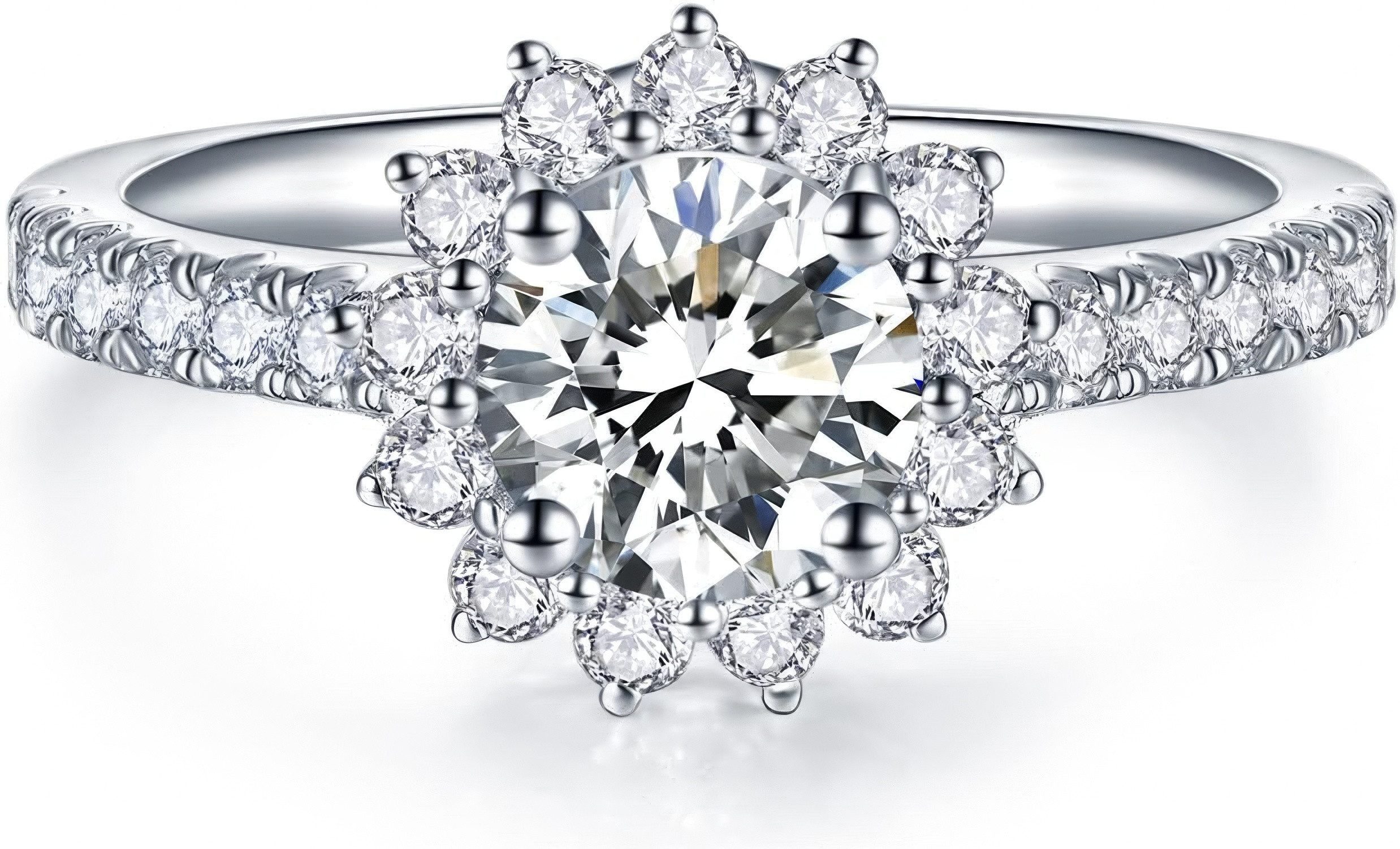 Jumpeak Diamantring damen ring, 1.5CT,E, vs1, engagement ring,goldener ring, Mit IGi-Zertifikat, Brillantschliff, labordiamant, geschenk für frau