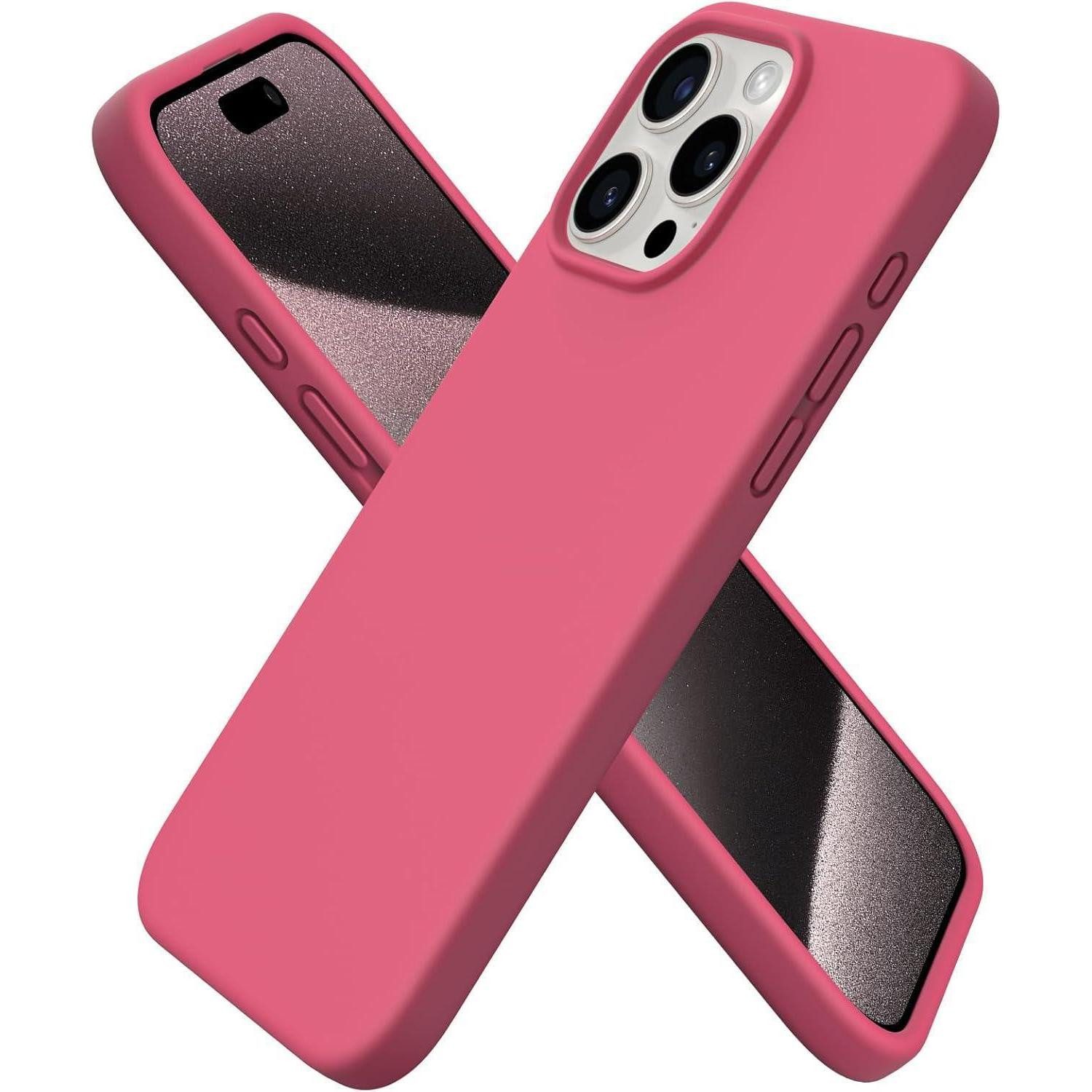LuxusKollektion Handyhülle iPhone 15 Pro Max Hülle Silikon 6,7 Zoll flüssiges Silikon Pfirsich