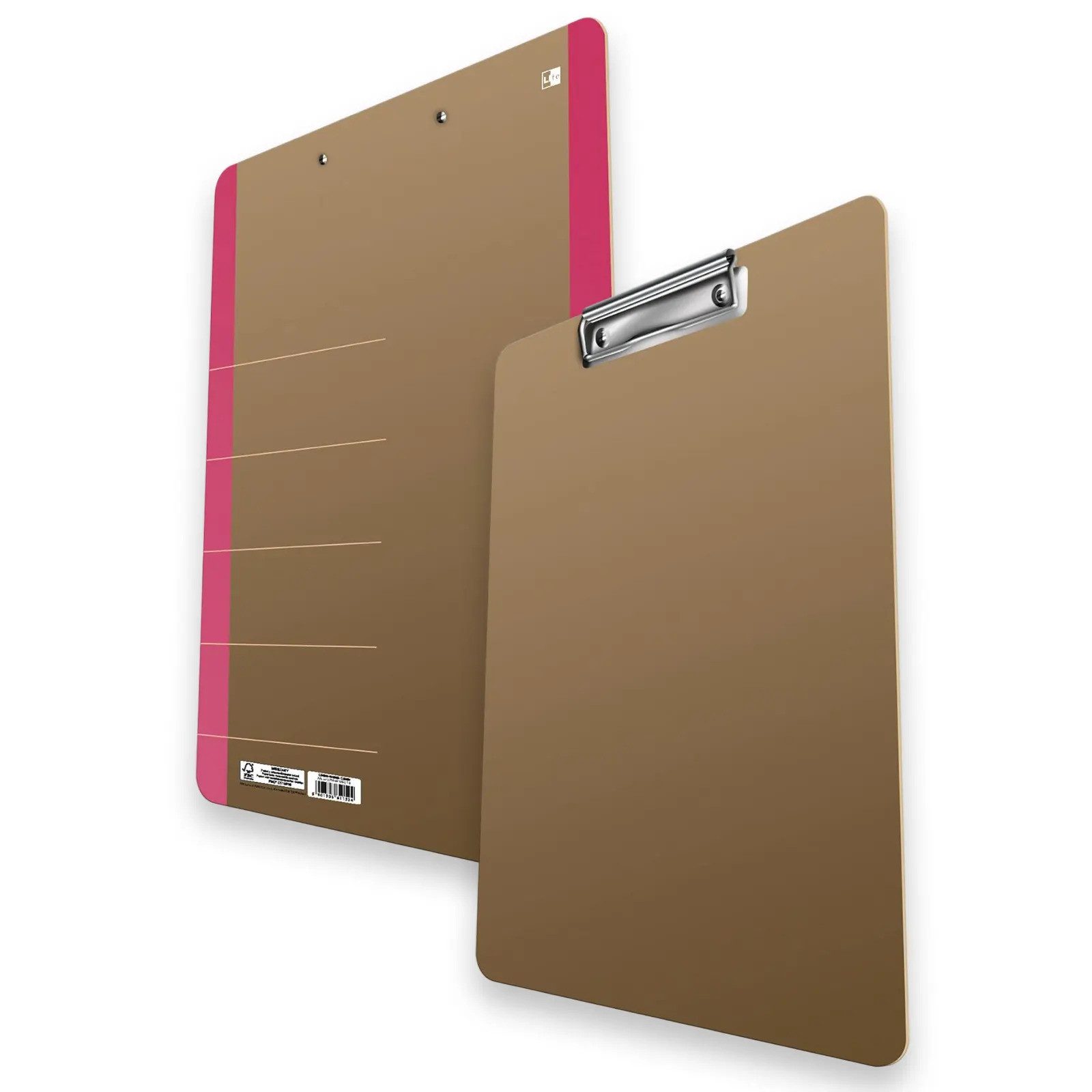 Klemmtafel Klemmbrett A4 NEON PINK Donau Life aus stabilem Karton