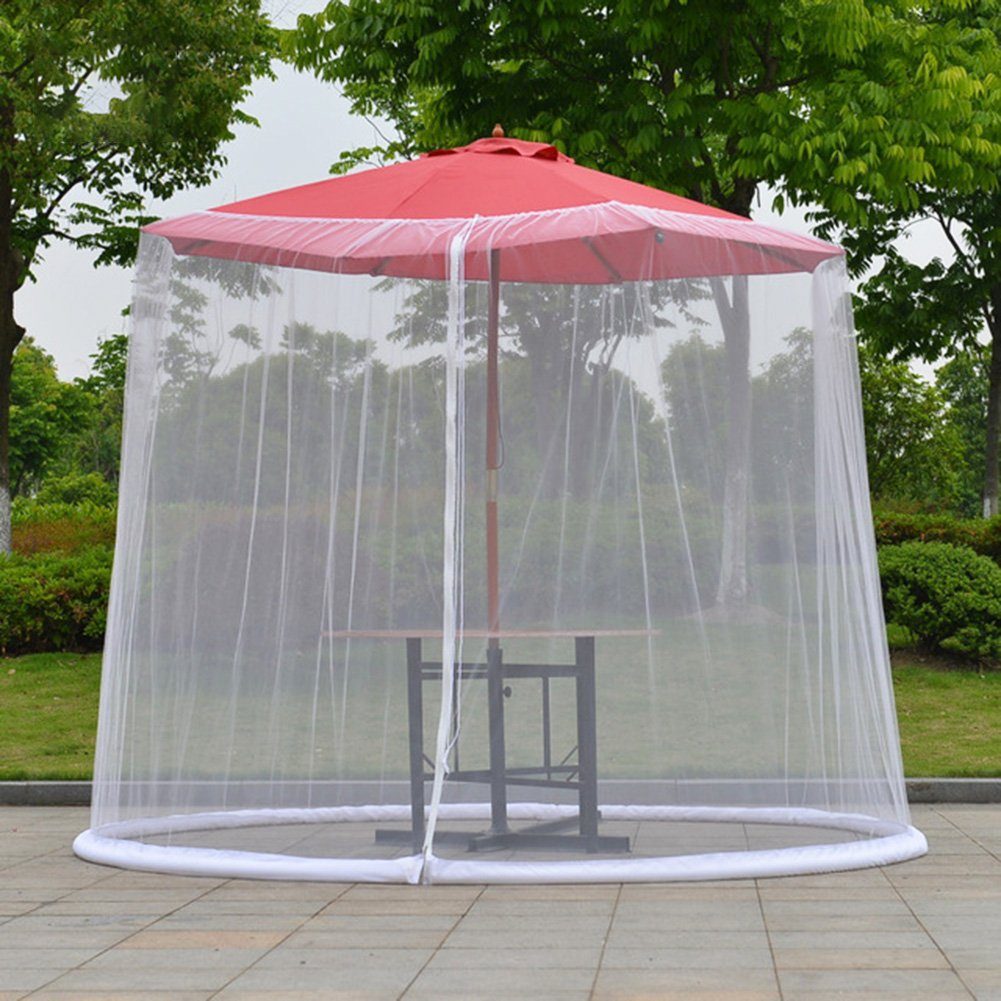 Rutaqian Moskitonetz Moskitonetz, für Outdoor Rasen Garten Camping Sonnenschirm Abdeckung White for Center Post Umbrella