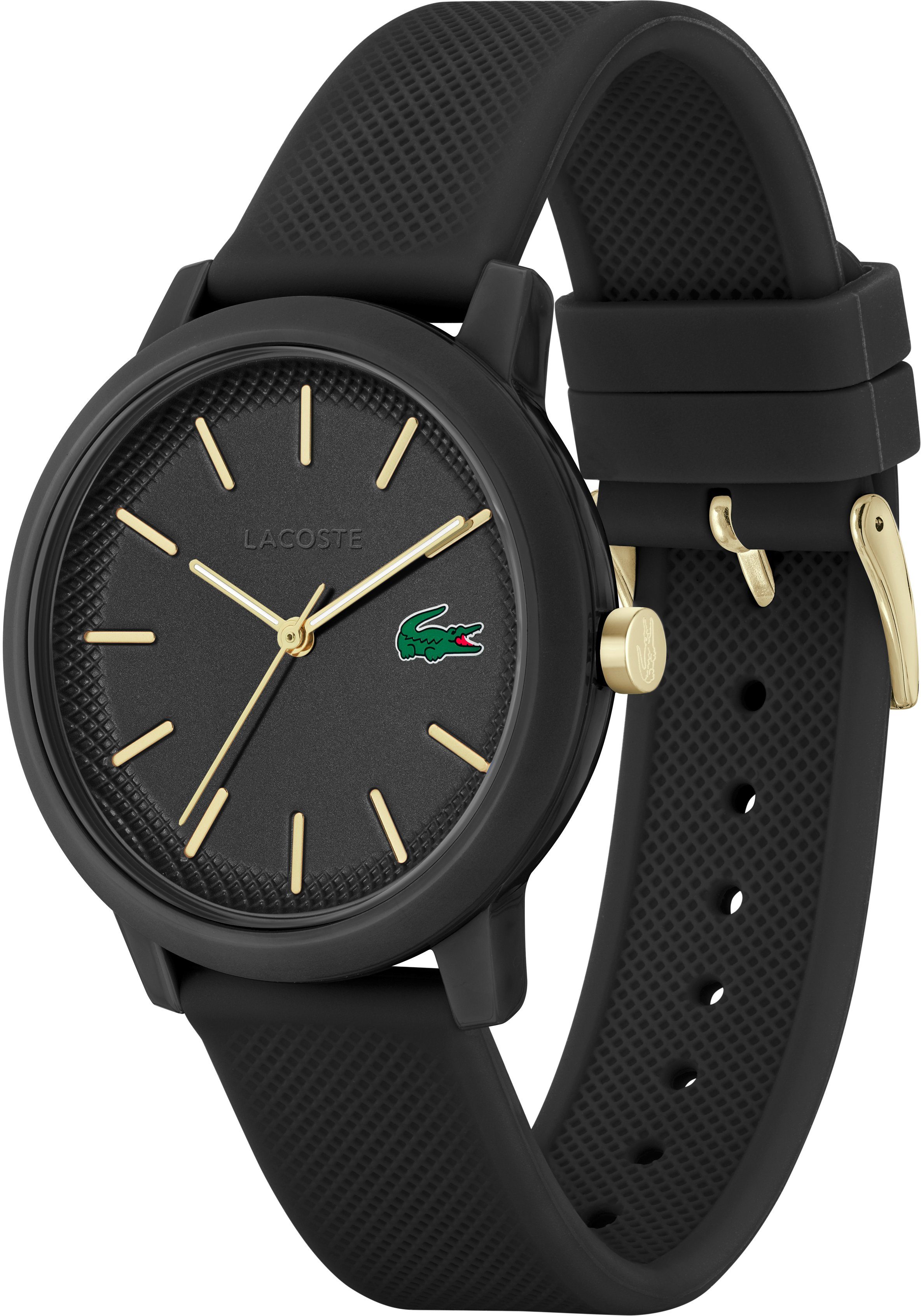 Lacoste Quarzuhr LACOSTE.12.12 2011233, Armbanduhr, Herrenuhr, Mineralglas, Silikonarmband