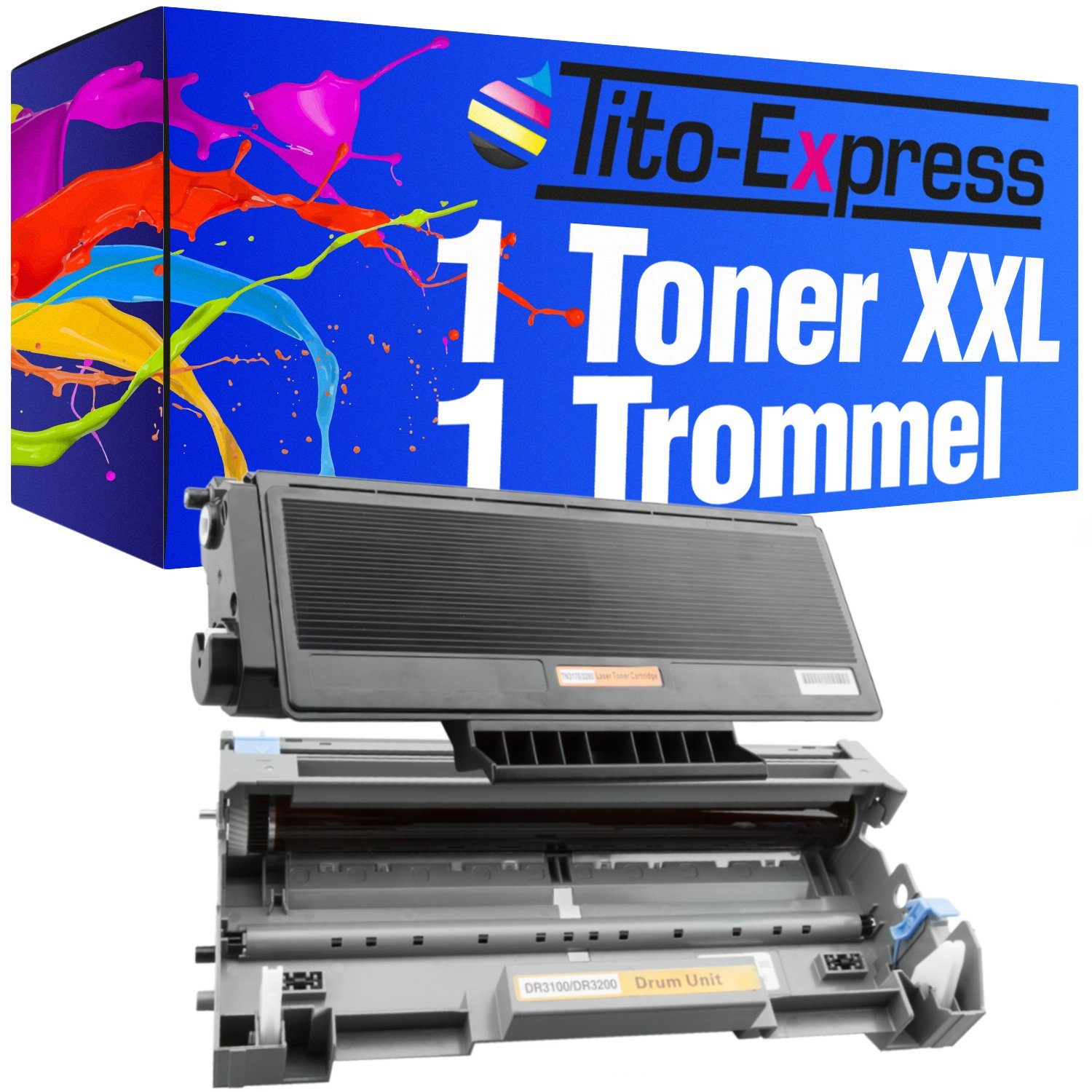 Tito-Express Tonerpatrone 2er Set ersetzt Brother TN-7600 TN7600 & Brother DR-7000 DR7000, (Vorteilspack, 1x Black, 1x Trommel), für HL 5050 HL 5050 LT HL 5070 N MFC 8420 MFC 8820 D MFC 8820 DN