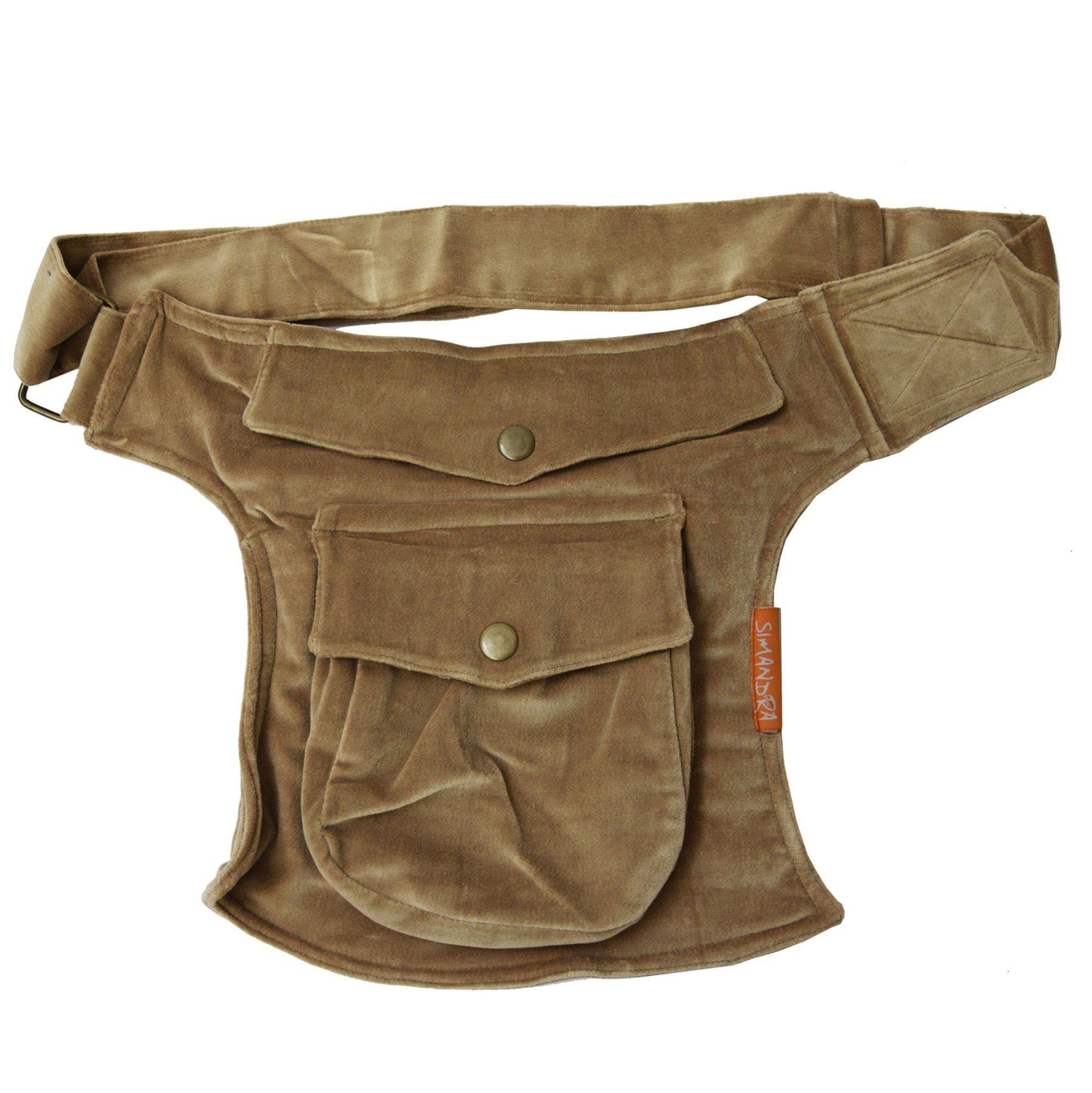 SIMANDRA Gürteltasche Bauchtasche Struktur, aus weichem Samt mit vielen Fächern in verschiedenen Farben