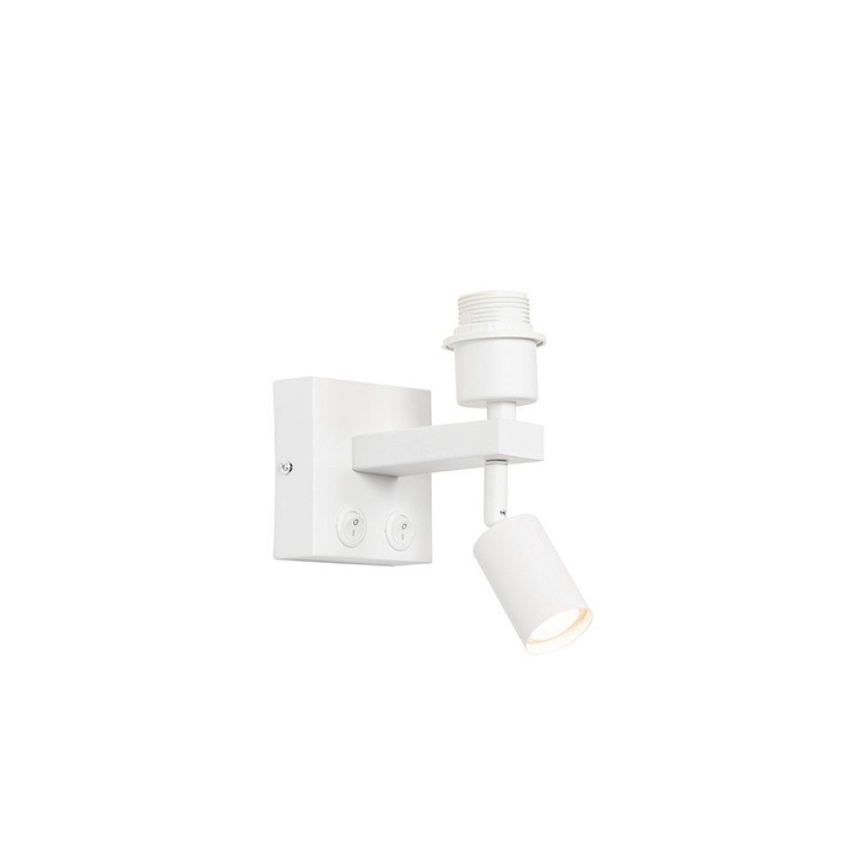 Qazqa LED Leselampe Brescia, ohne Leuchtmittel, Warmweiß, QAZQA Lese­leuchte, e27, Weiß, Stahl, Modern