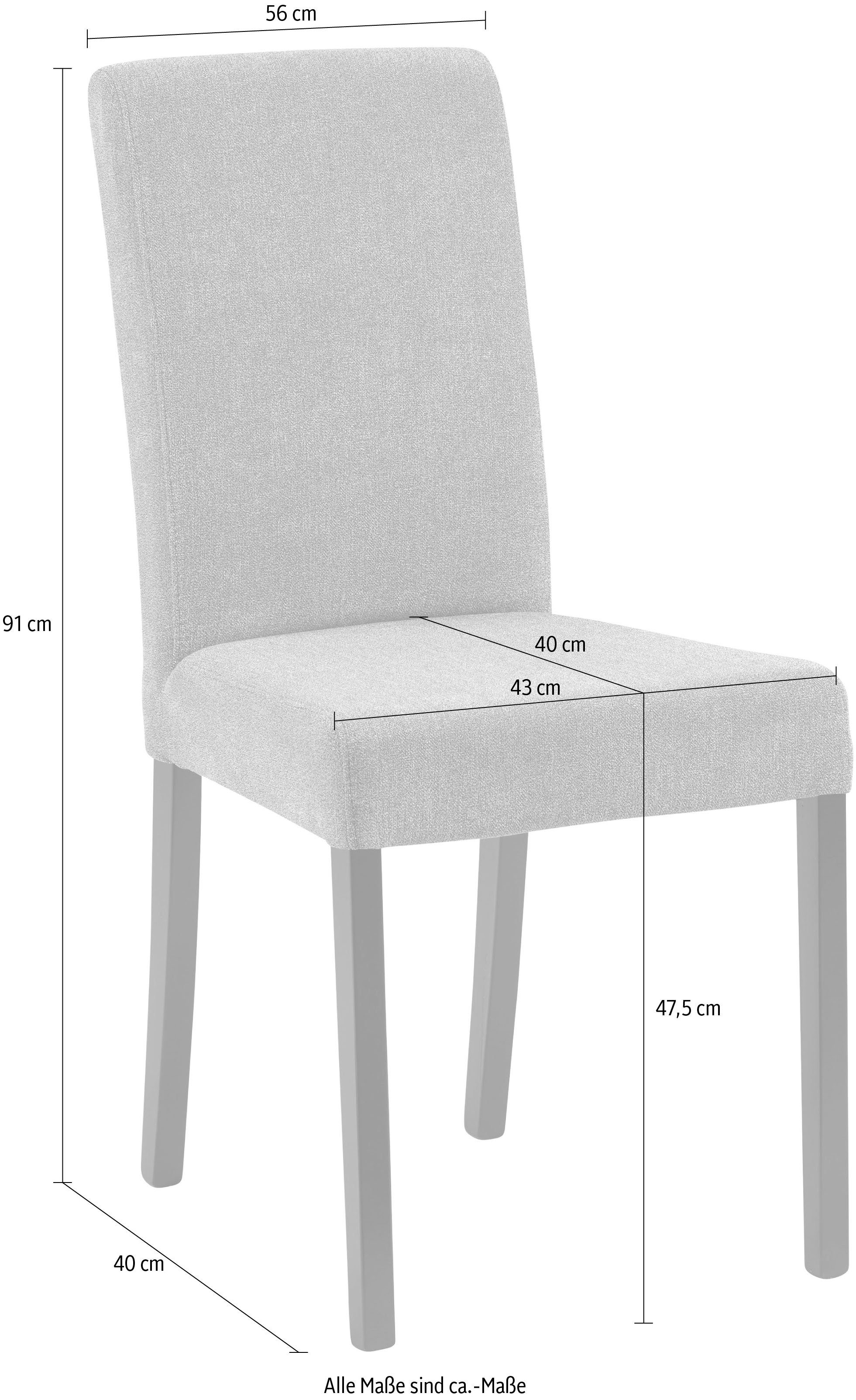 SCHÖSSWENDER 4-Fußstuhl (Set, 2 St), Gestell aus Massivholz Buche schwarz  matt lackiert