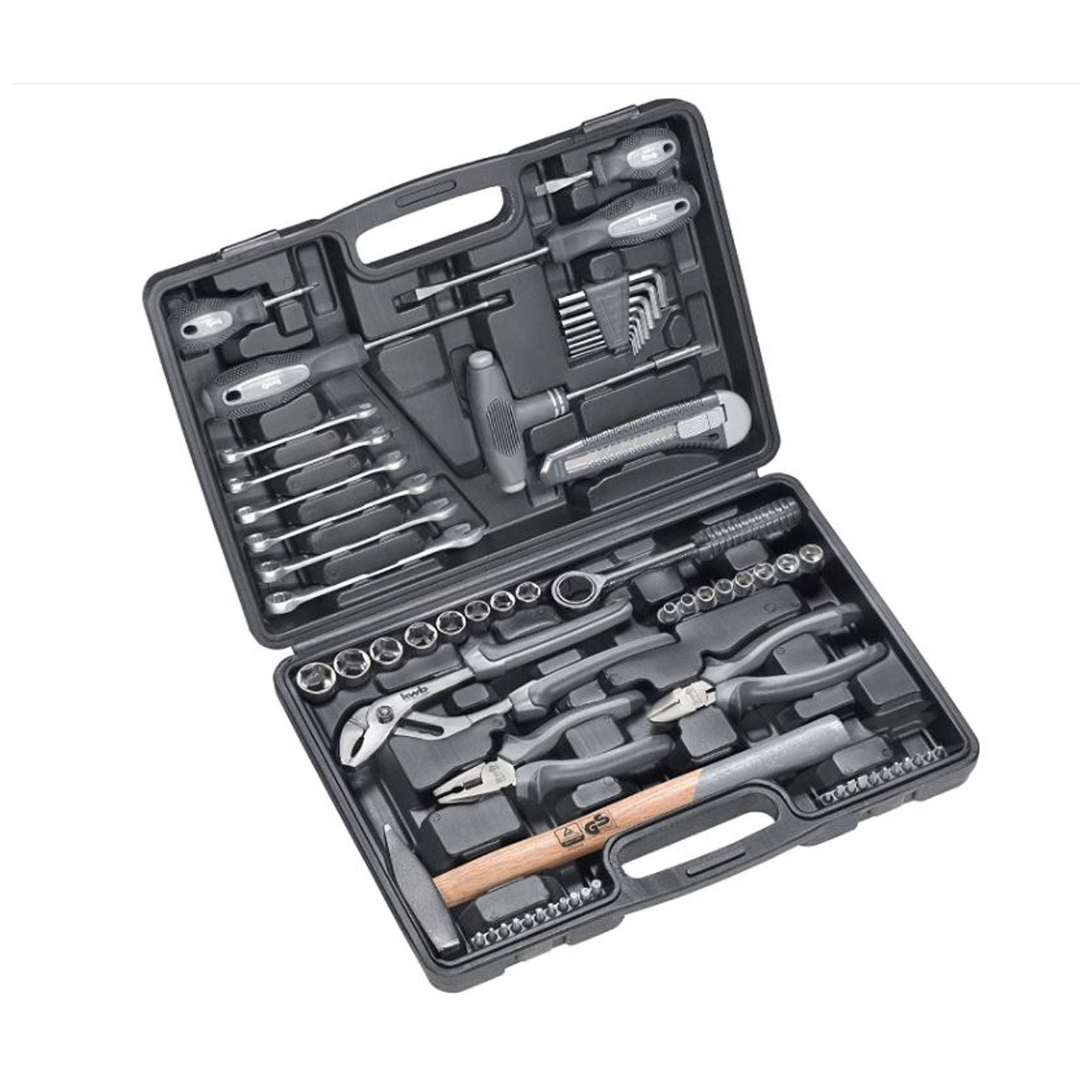 kwb Werkzeugset kwb Werkzeug-Koffer inkl. Werkzeug-Set, 63-teilig, gefüllt,  robust, Inklusive 22 tlg. Bit-Set aus qualitativ hochwertigem