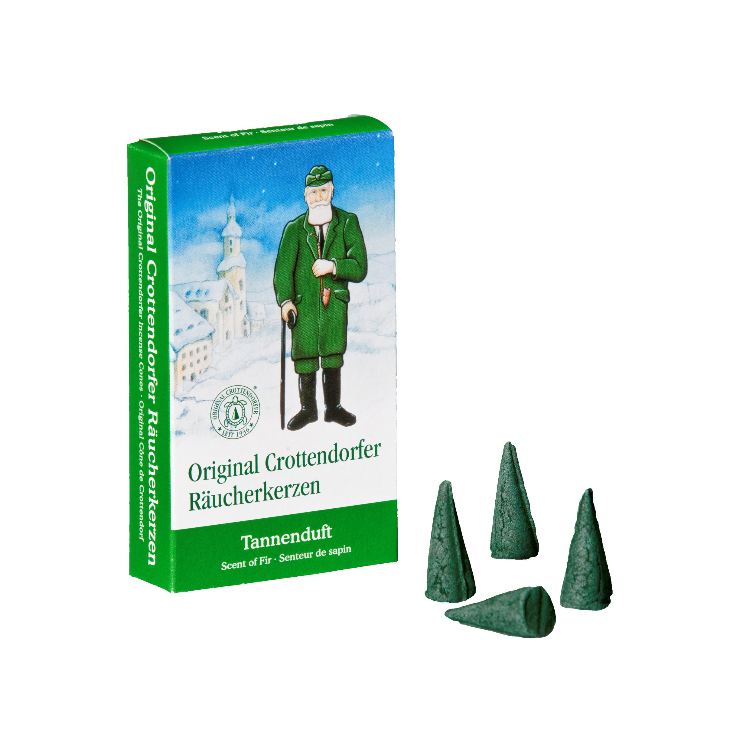 Crottendorfer Räucherkegel Original Crottendorfer Räucherkerzen Duft-Auswahl Weihnachtsdüfte (24 Stück pro Packung), Original Erzgebirge