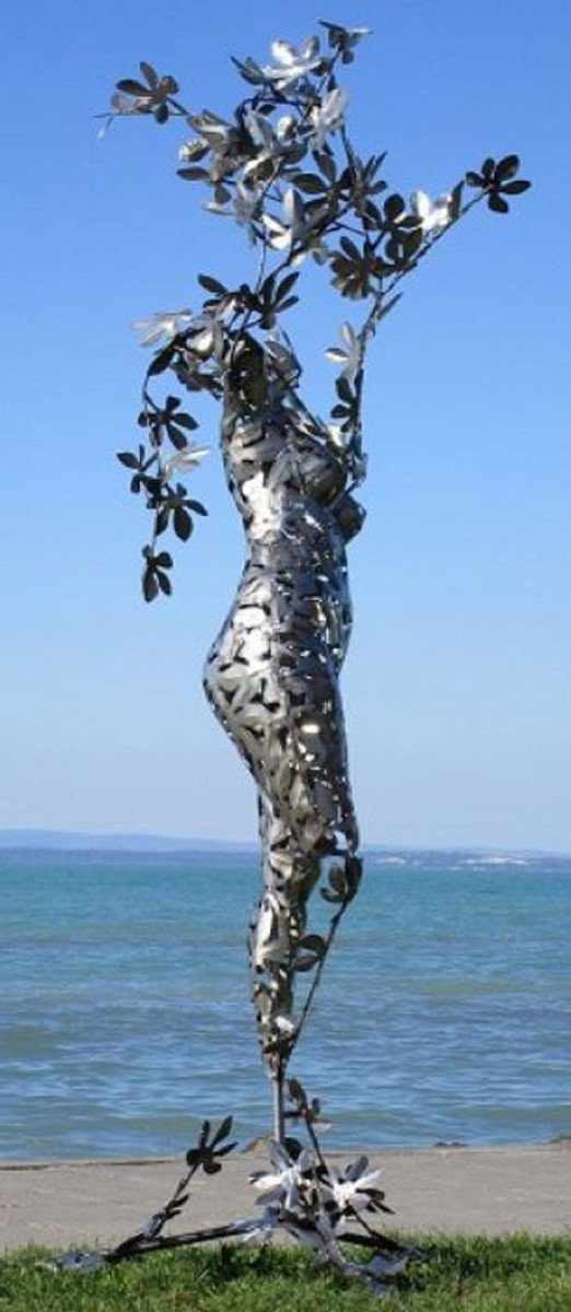 Skulptur x Dekoration cm Luxus - 110 Gartendeko - Padrino Designer Silber 137 Skulptur Garten Casa Frau Riesige x H. 255 Gartenfigur