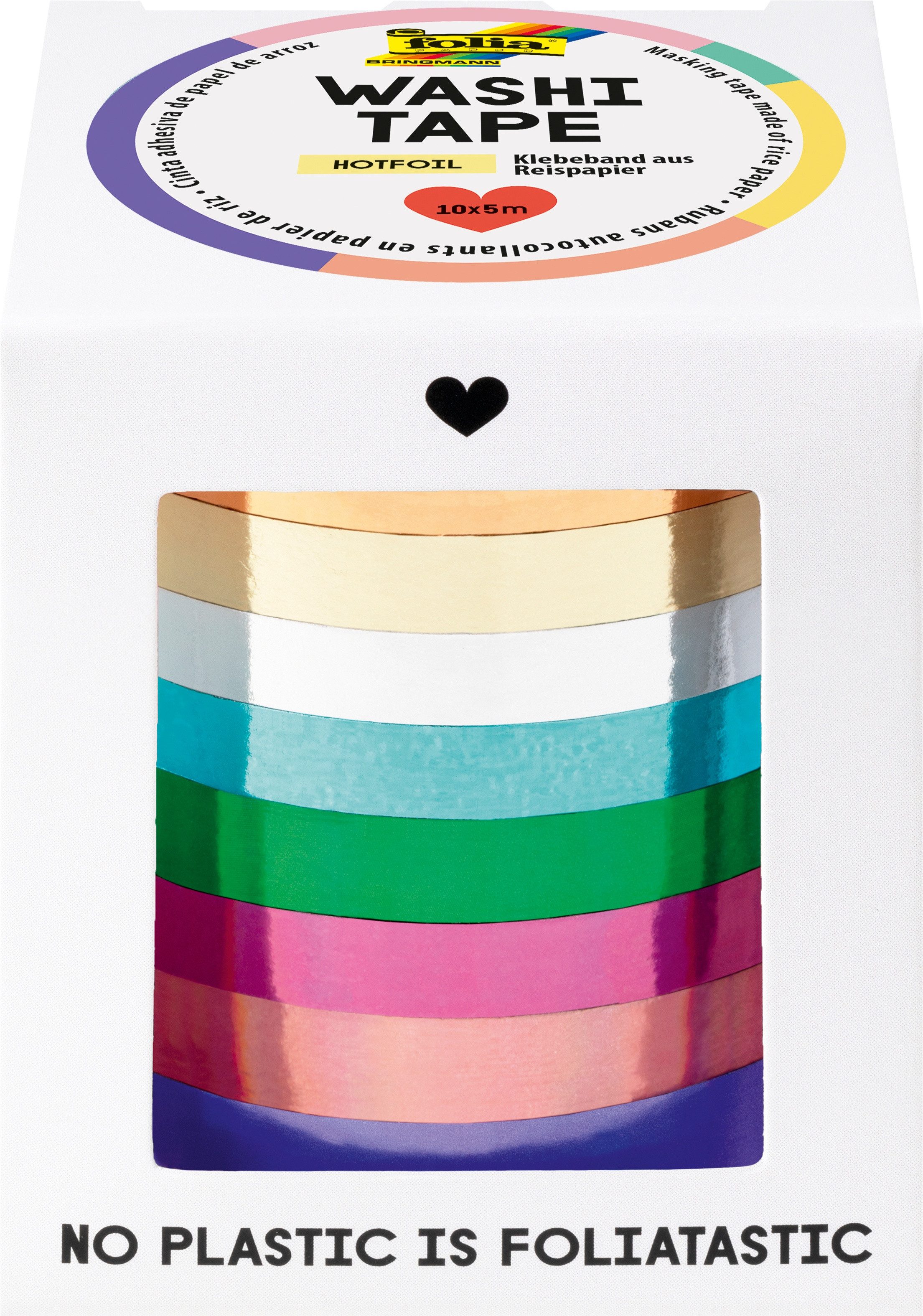 Folia Sticker Washi-Tape, Hotfoil, 10er-Set