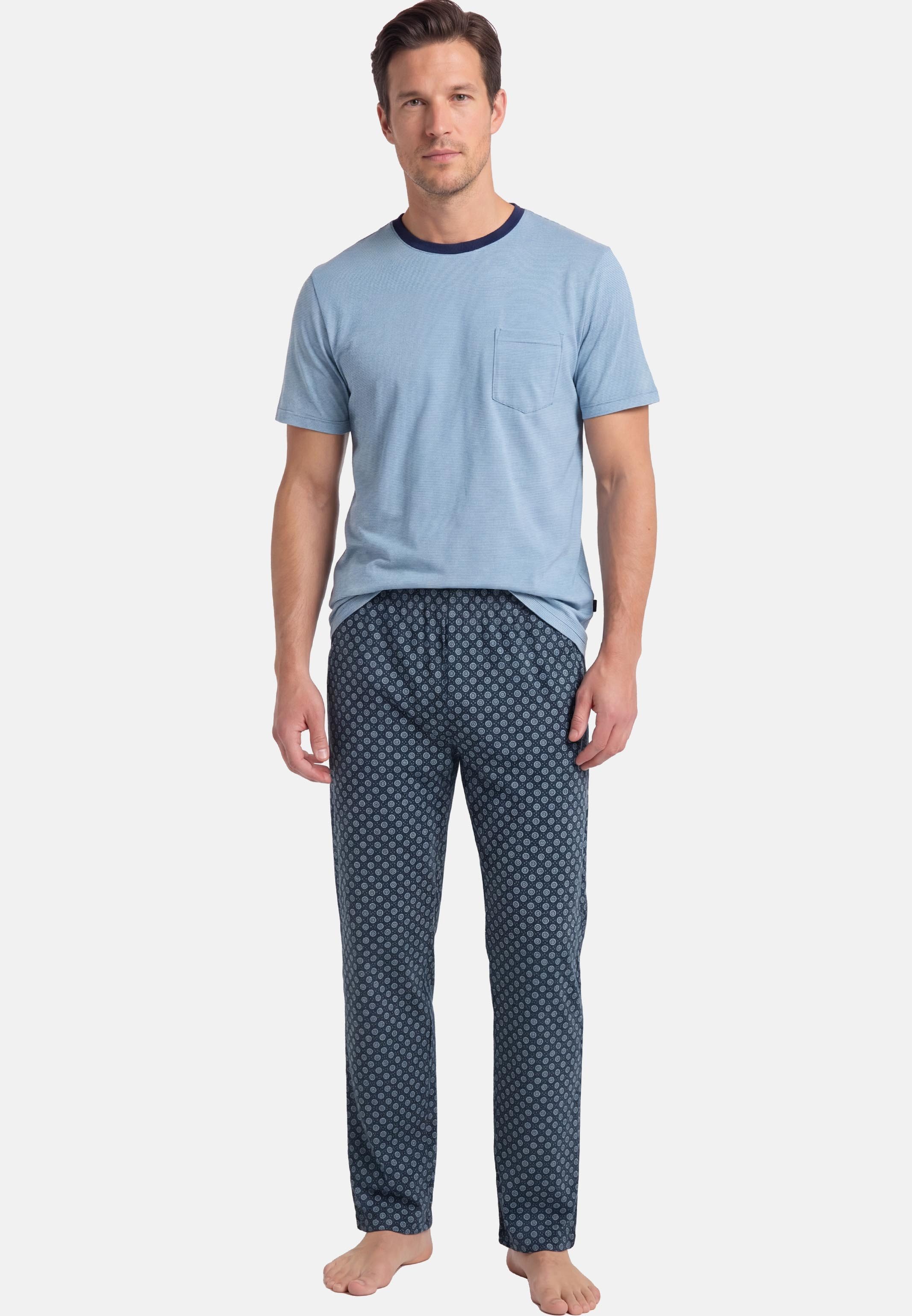 Ammann Pyjama Mix & Match (Set, 2 tlg) Schlafanzug - Baumwolle - Blickdicht - Set aus T-Shirt und langer Hose